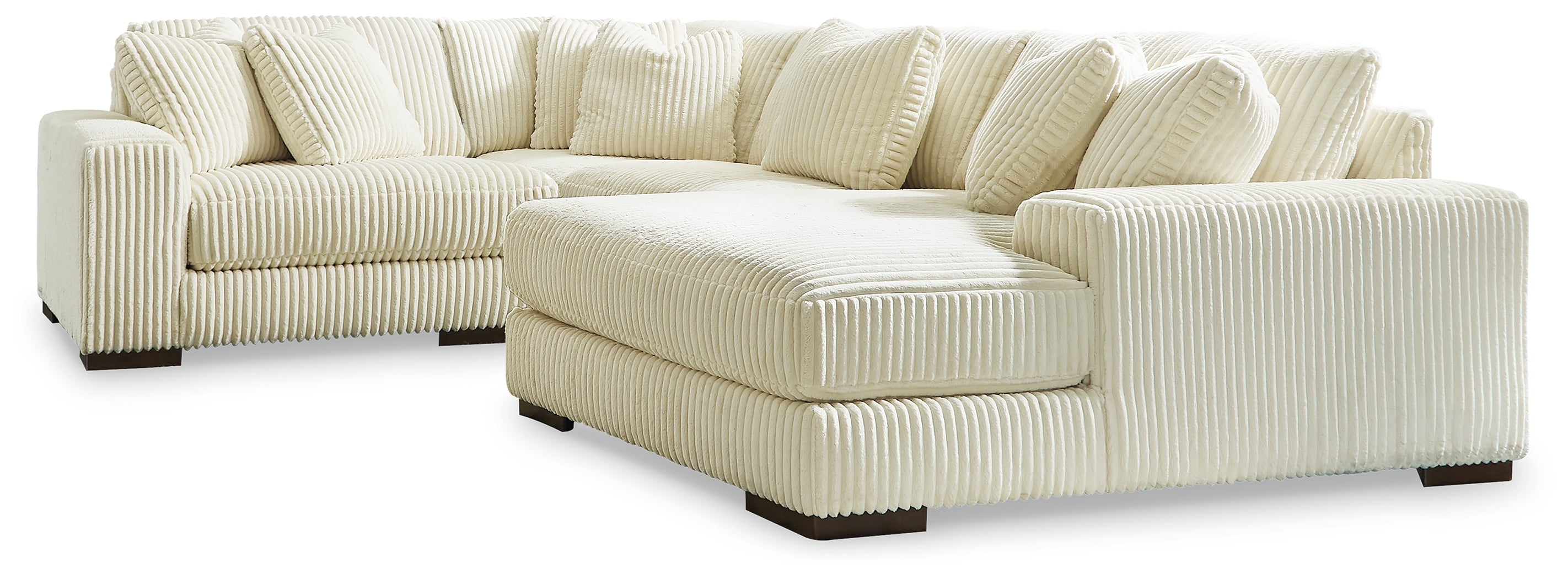 Sectionals for Less - Ashley Furniture - Lindyn Sectional - RAF 4-Piece Sectional with Chaise / Ivory - 21104S15