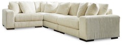 Sectionals for Less - Ashley Furniture - Lindyn Sectional - RAF 6-Piece Sectional / Ivory - 21104S20