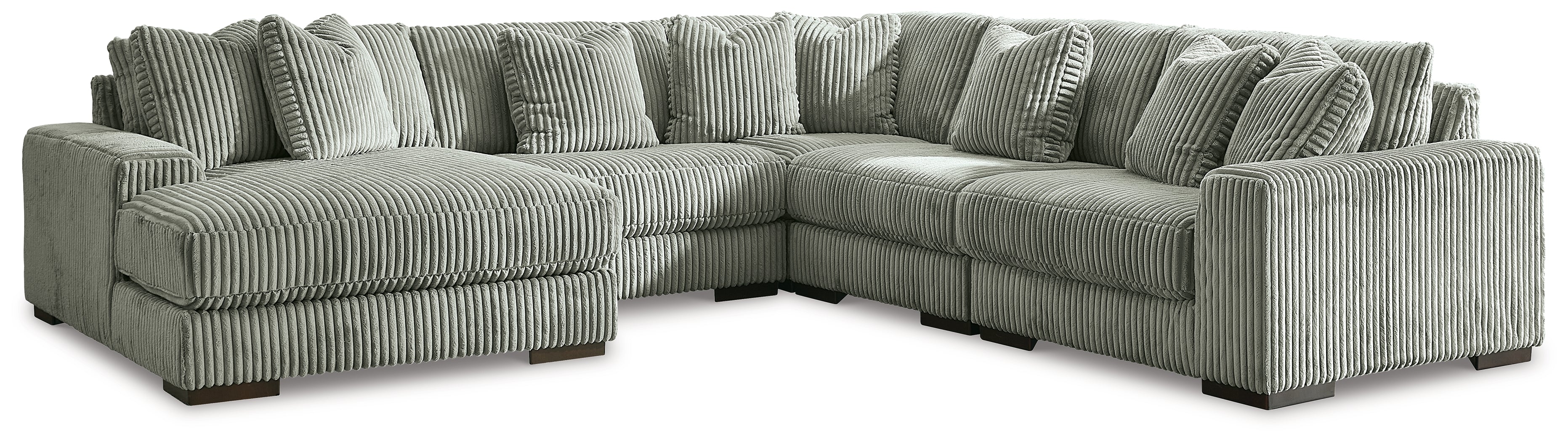 Sectionals for Less - Ashley Furniture - Lindyn Sectional - RAF 5-Piece Sectional with Chaise / Fog - 21105S6