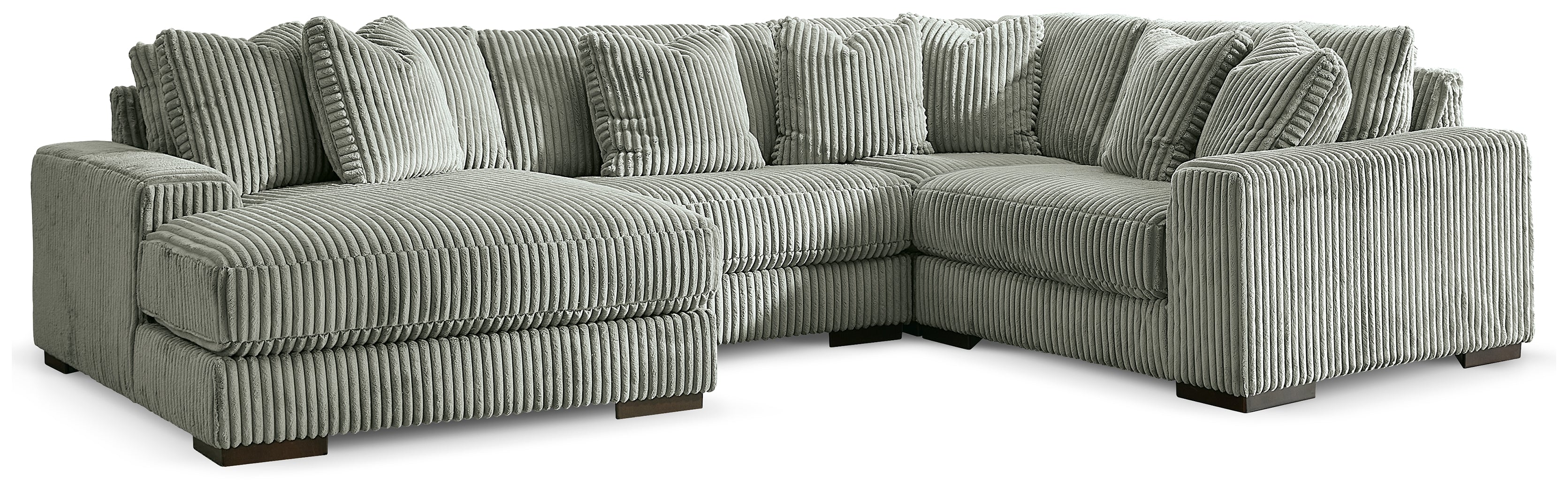 Sectionals for Less - Ashley Furniture - Lindyn Sectional - RAF 4-Piece Sectional with Chaise / Fog - 21105S17