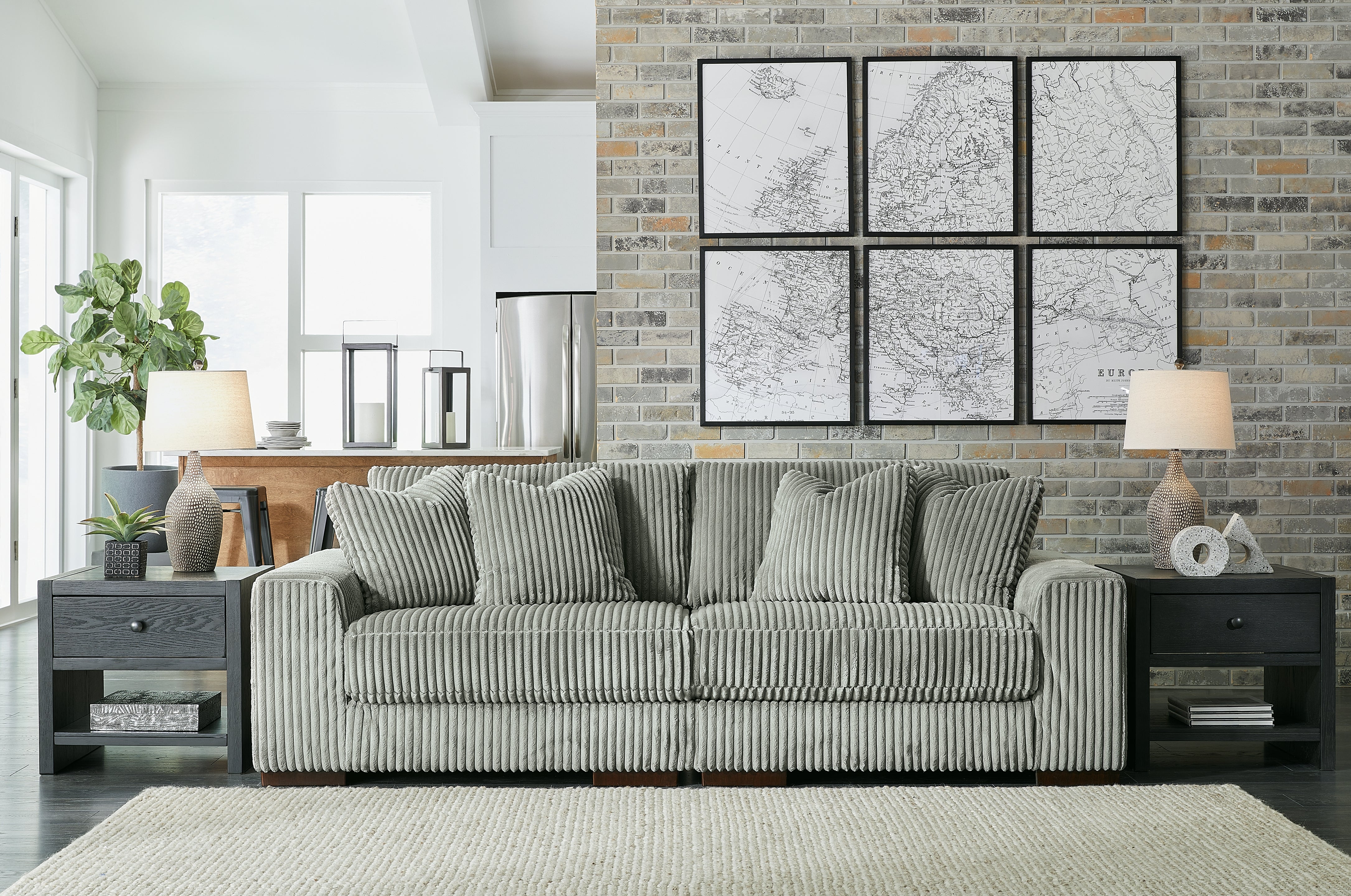 Sectionals for Less - Ashley Furniture - Lindyn Sectional - RAF 2-Piece Sectional Sofa / Fog - 21105S1