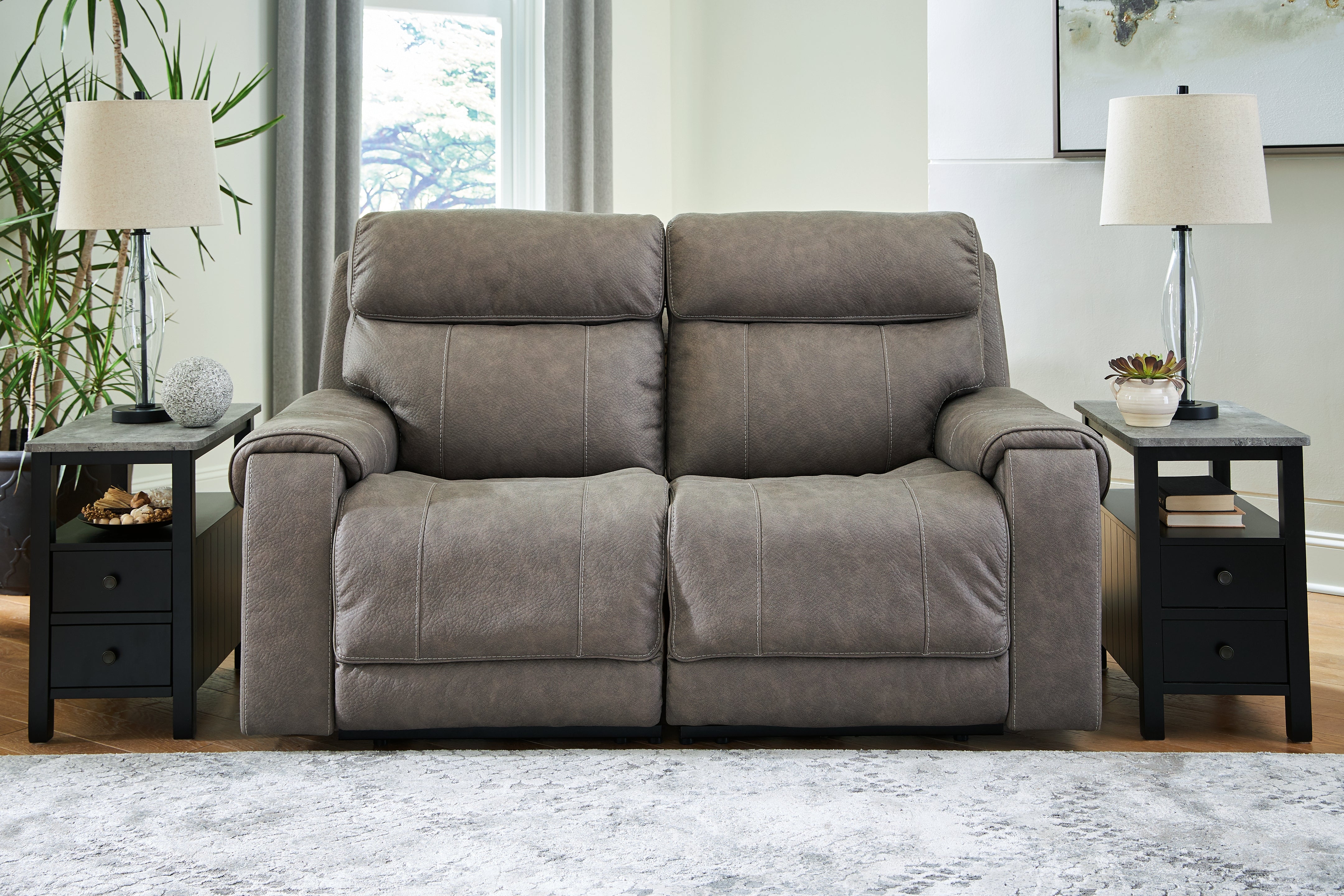 Sectionals for Less - Ashley Furniture - Starbot Sectional - 2-Piece Power Reclining Sectional Loveseat / Fossil - 23501S1