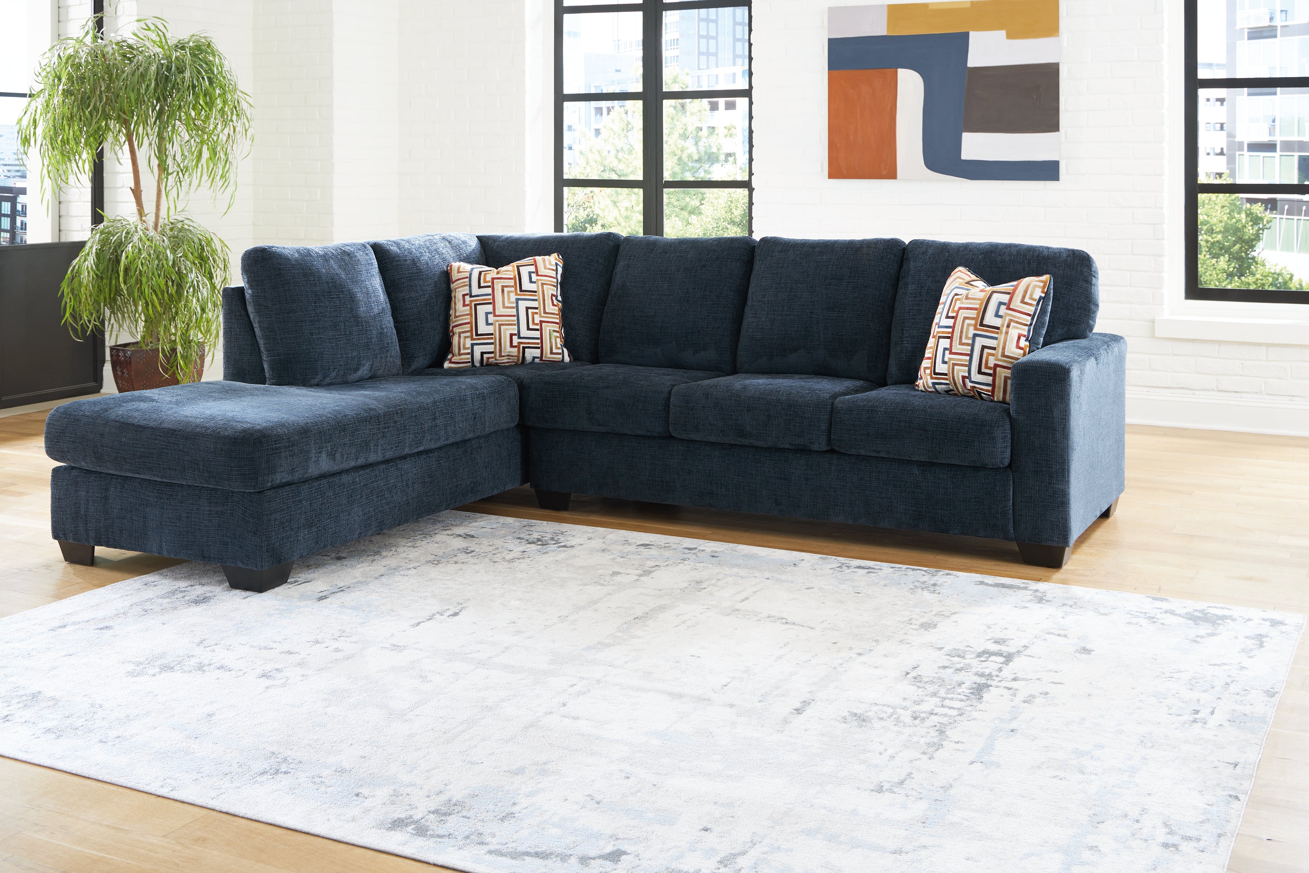 Sectionals for Less - Ashley Furniture - Aviemore Sectional - RAF 2-Piece Sectional with Chaise / Ink - 24303S1