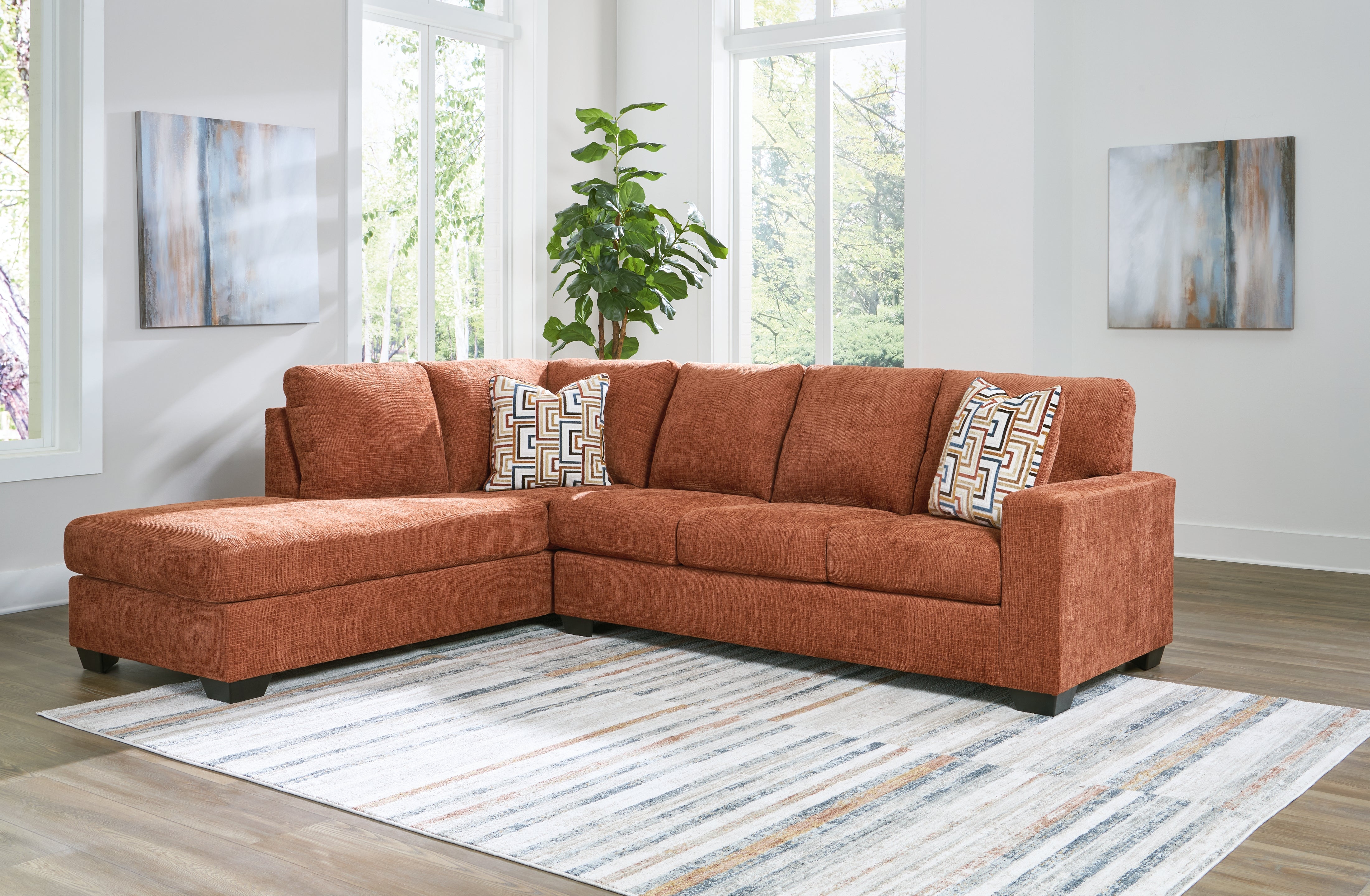 Sectionals for Less - Ashley Furniture - Aviemore Sectional - RAF 2-Piece Sectional with Chaise / Spice - 24304S1