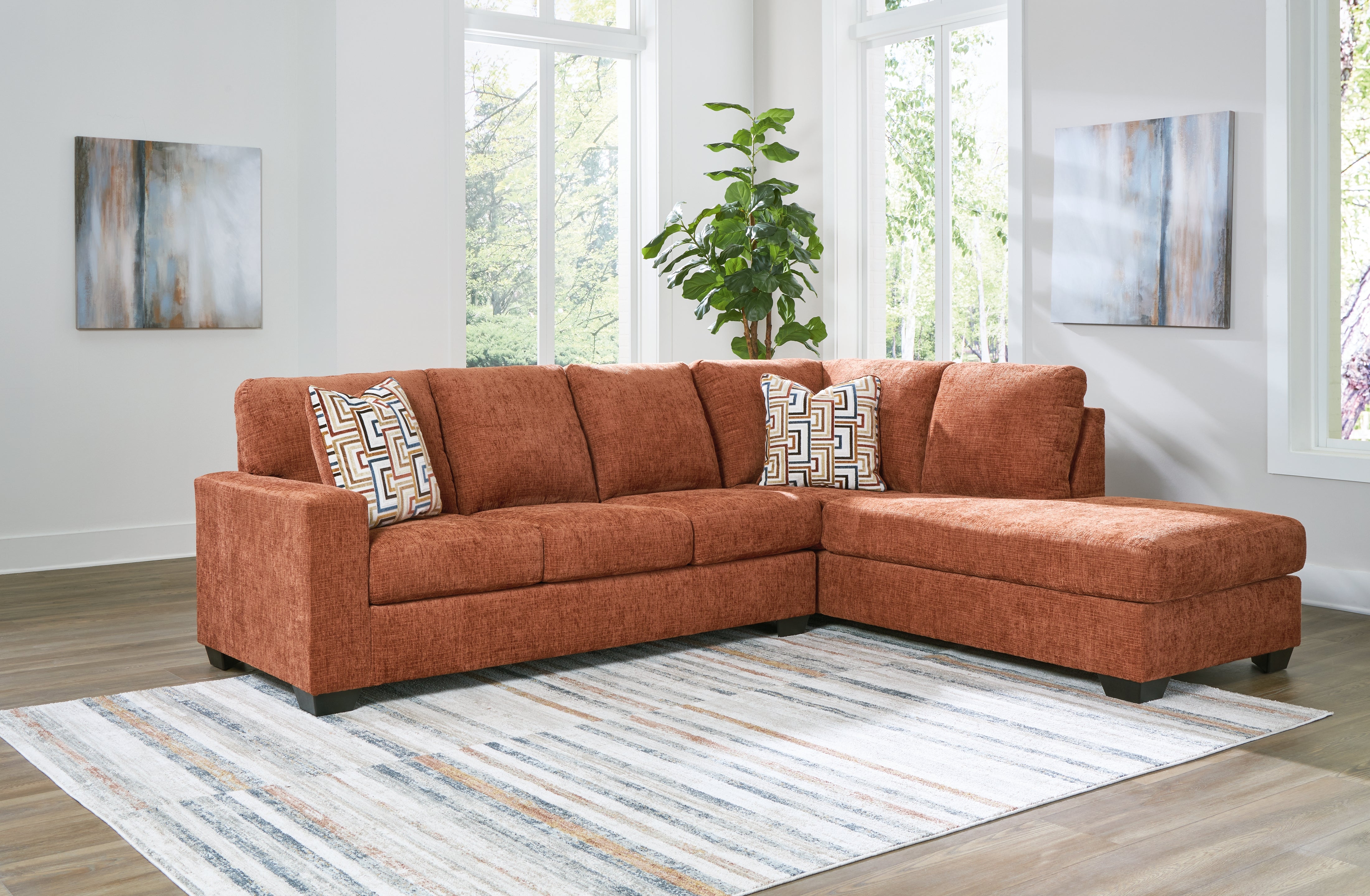 Sectionals for Less - Ashley Furniture - Aviemore Sectional - LAF 2-Piece Sectional with Chaise / Spice - 24304S2