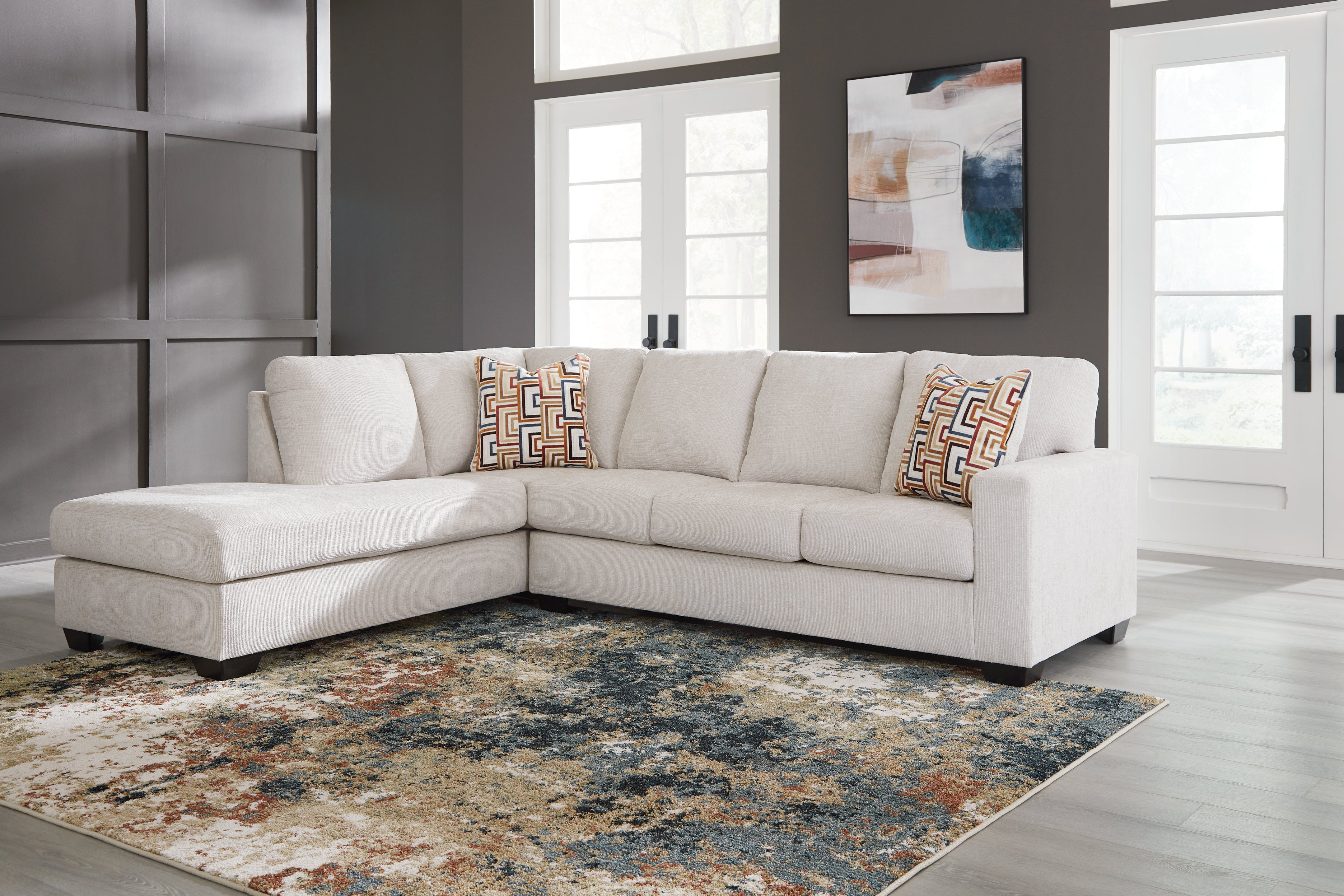 Sectionals for Less - Ashley Furniture - Aviemore Sectional - RAF 2-Piece Sectional with Chaise / Stone - 24305S1