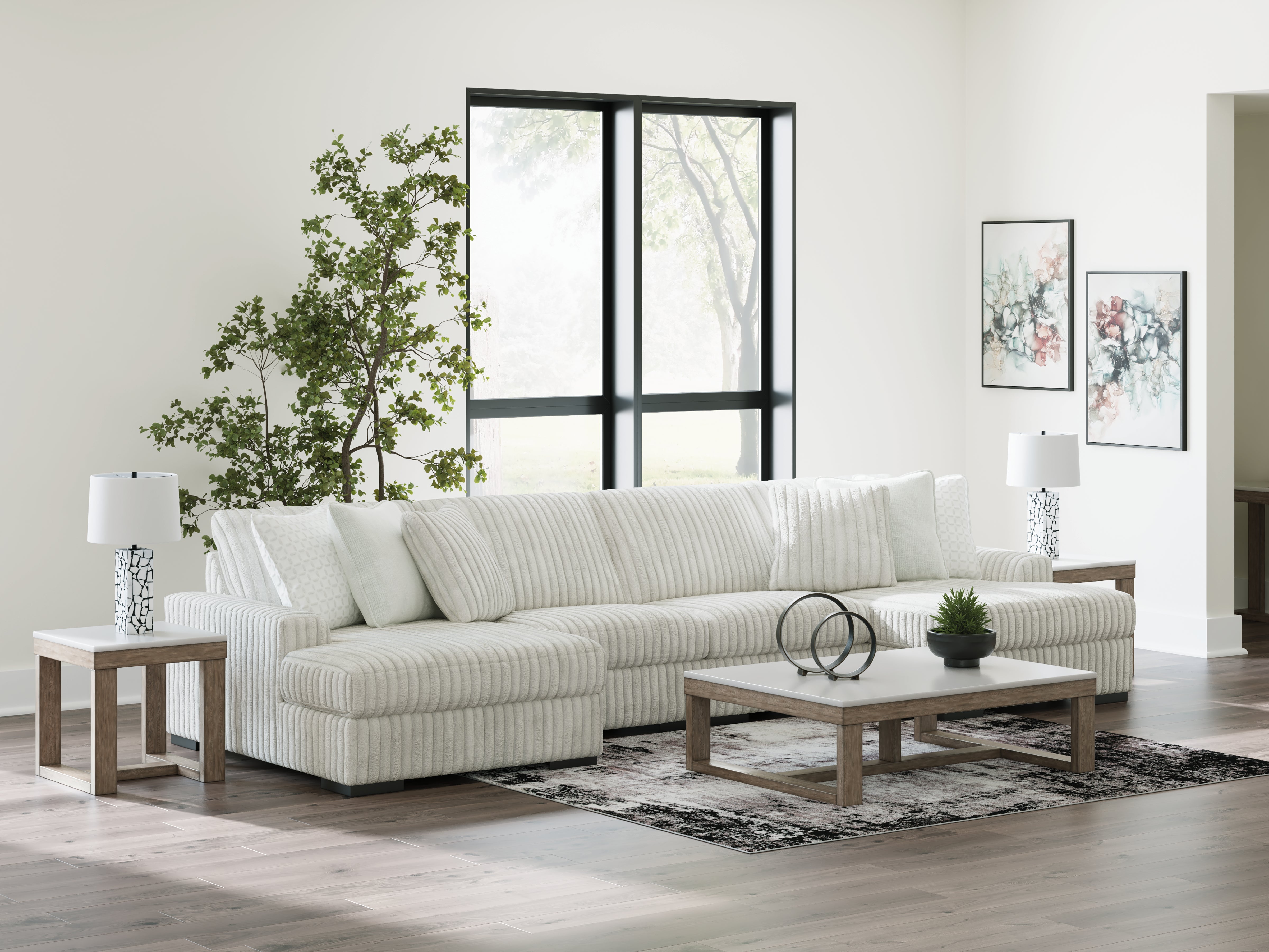Sectionals for Less - Ashley Furniture - Stupendous Sectional - RAF 4-Piece Sectional with Double Chaise / Alloy - 25903S5