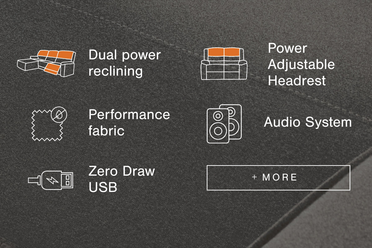 Sectionals for Less - Ashley Furniture - ModMax II Sectional - 7-Piece Power Reclining Sectional with Audio Consoles / Salt and Pepper - 65906S9