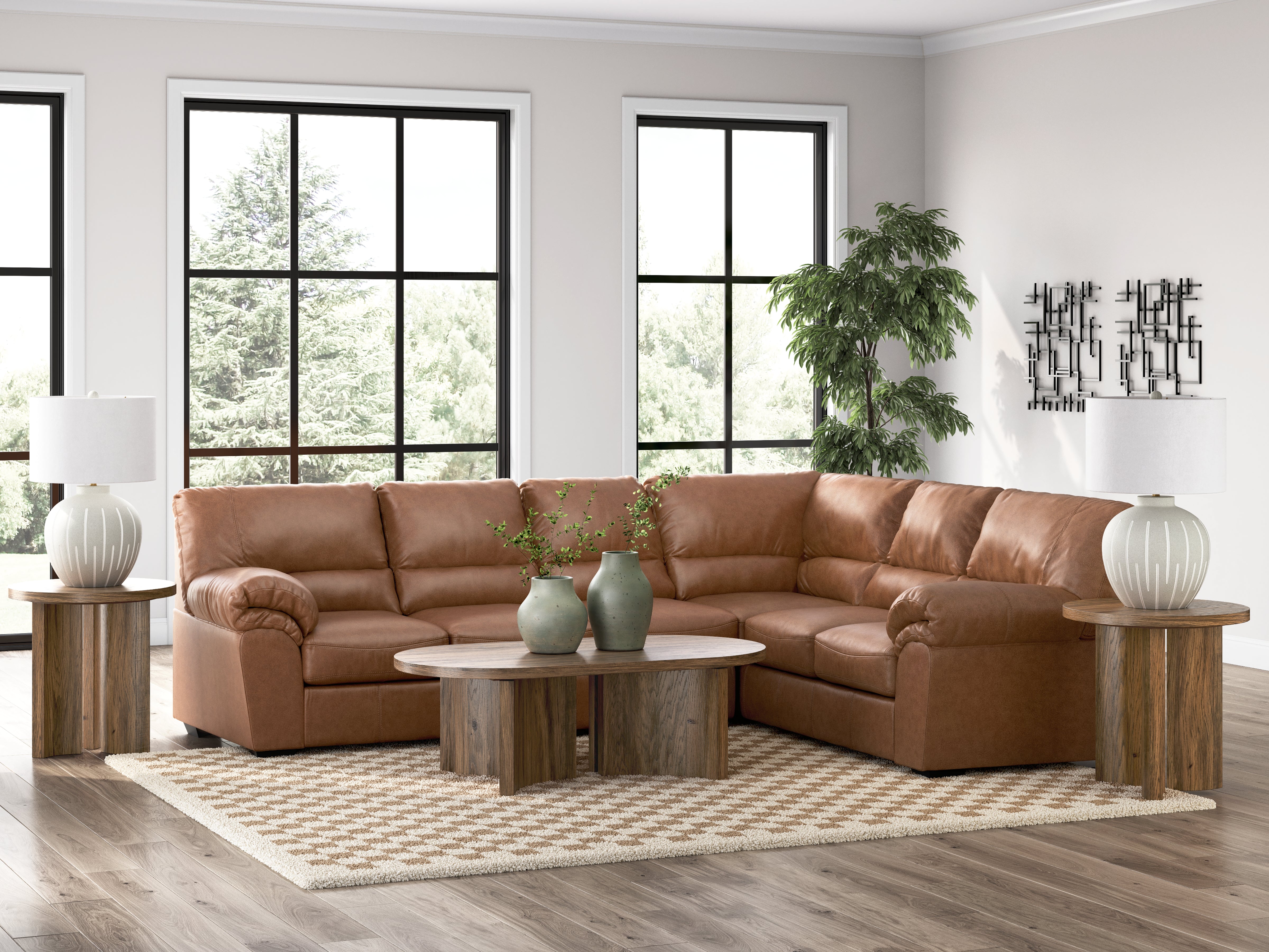 Sectionals for Less - Ashley Furniture - WillowBend Sectional - RAF 3-Piece Sectional / Caramel - PC27704S3