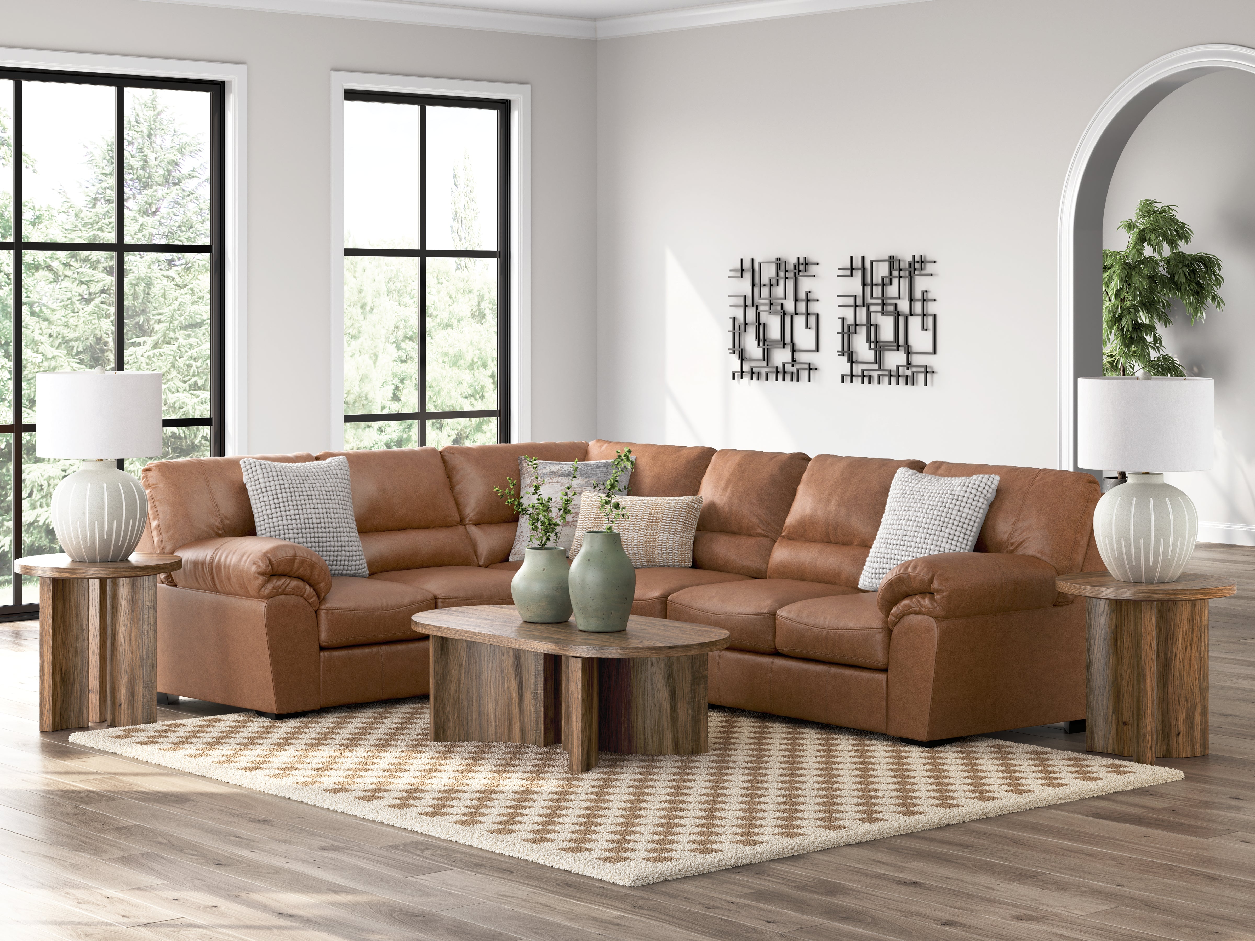 Sectionals for Less - Ashley Furniture - WillowBend Sectional - LAF 3-Piece Sectional / Caramel - PC27704S4