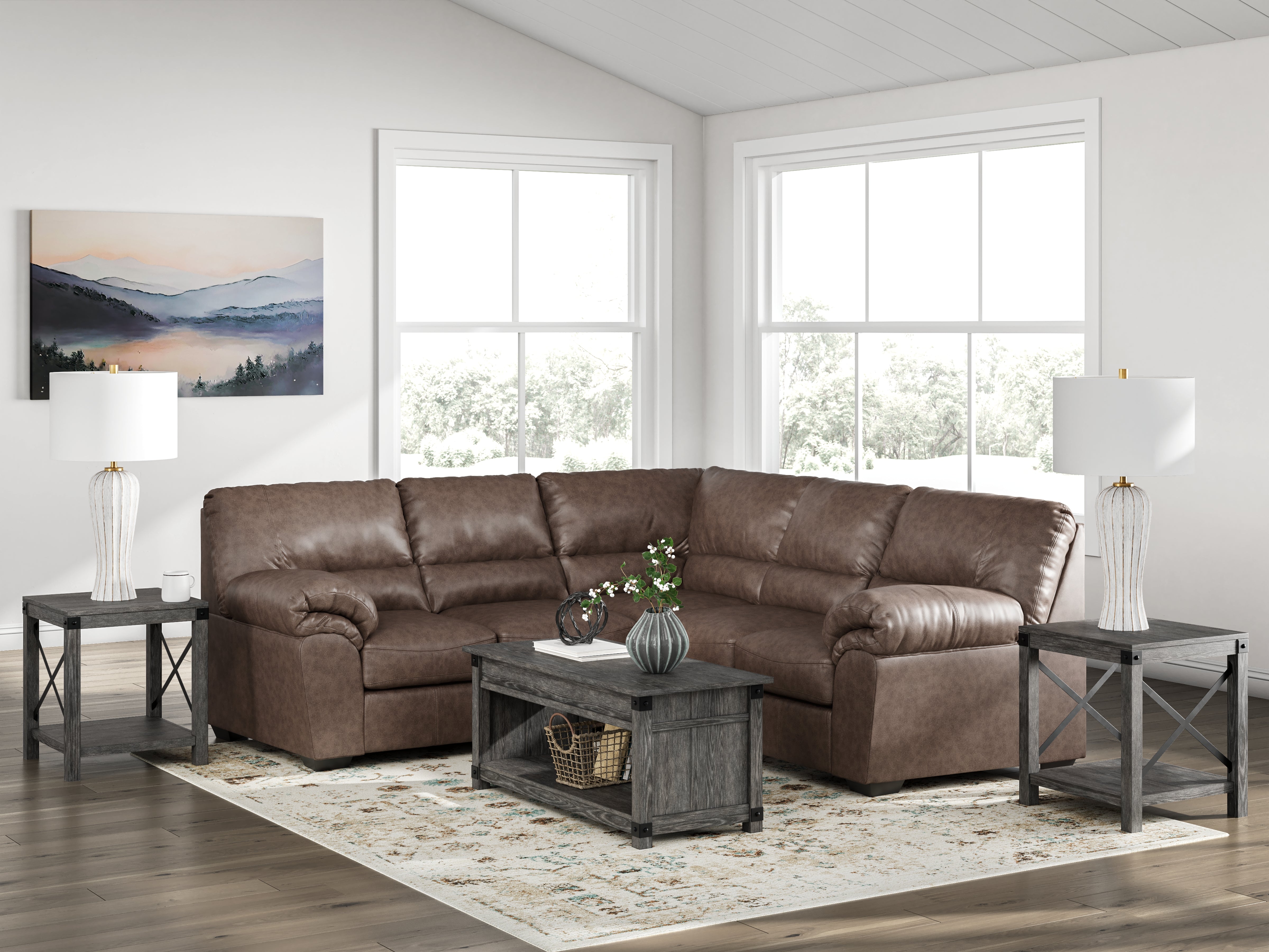 Sectionals for Less - Ashley Furniture - WillowBend Sectional - LAF 2-Piece Sectional / Umber - PC27705S2