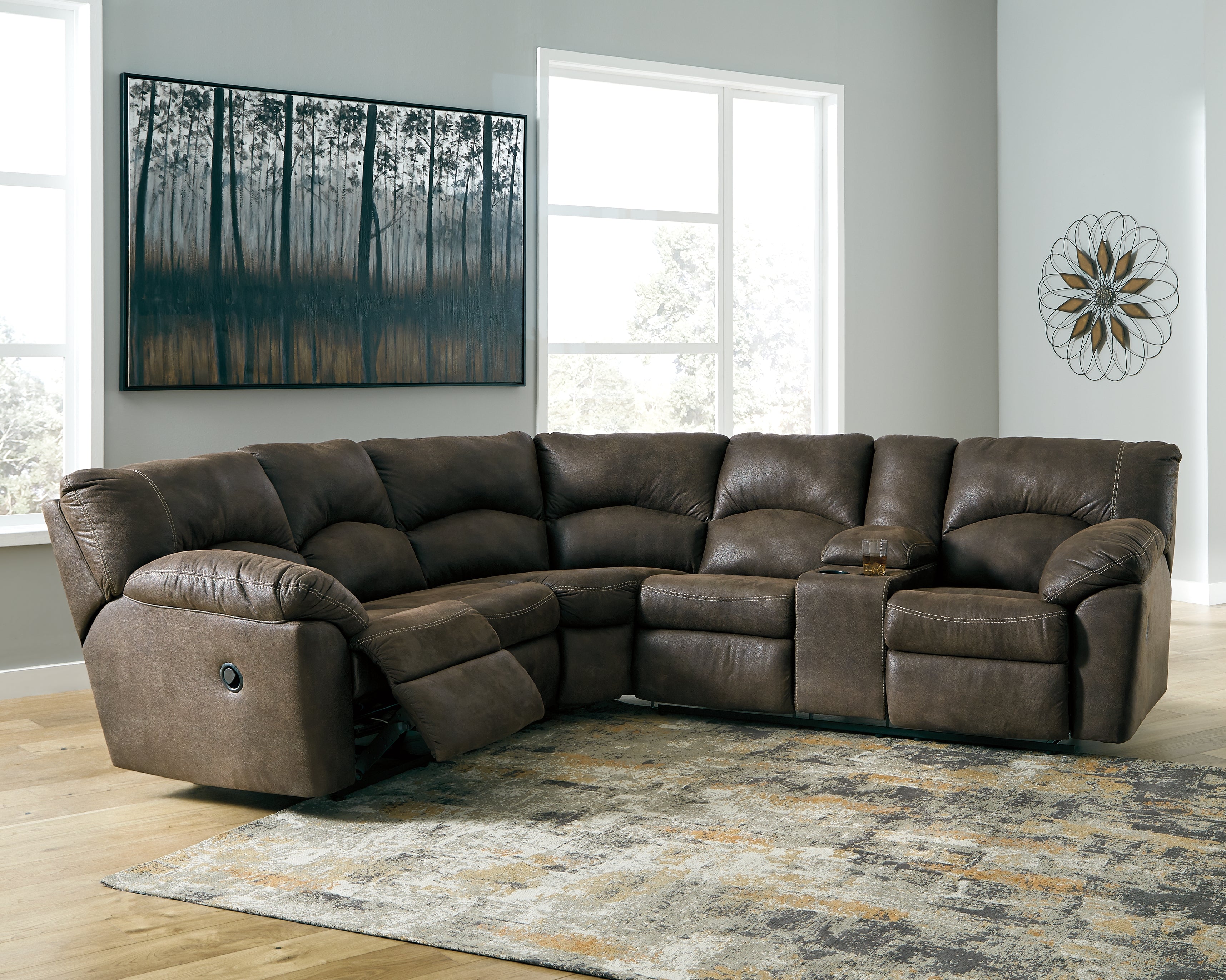 Sectionals for Less - Ashley Furniture - Tambo Sectional - 2-Piece Reclining Sectional / Canyon - 27802S1