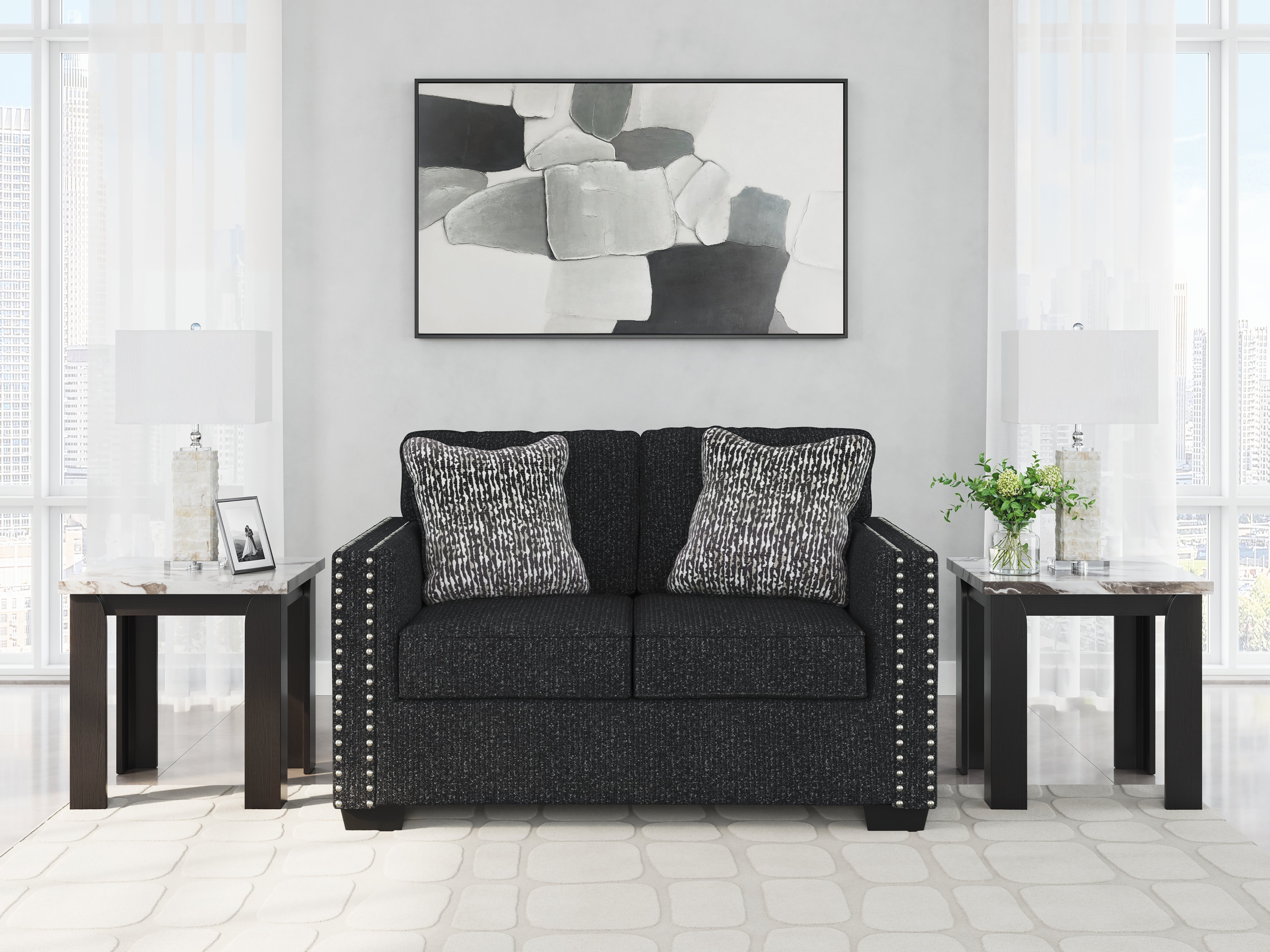 Sectionals for Less - Ashley Furniture - Jasmine Peaks Living Room - Loveseat / Coal - 2890435