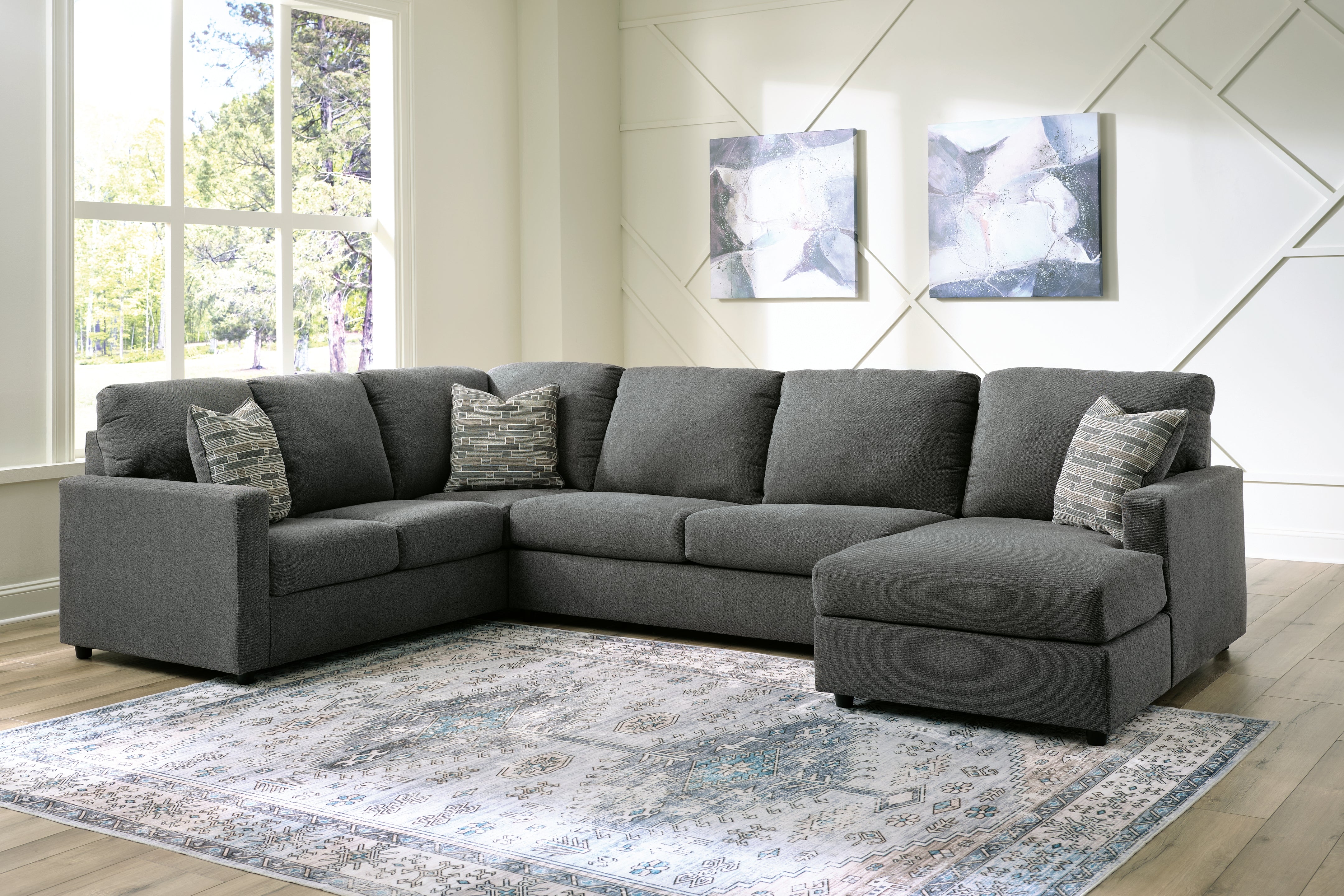 Sectionals for Less - Ashley Furniture - Edenfield Sectional - LAF 3-Piece Sectional with Chaise / Charcoal - 29003S2