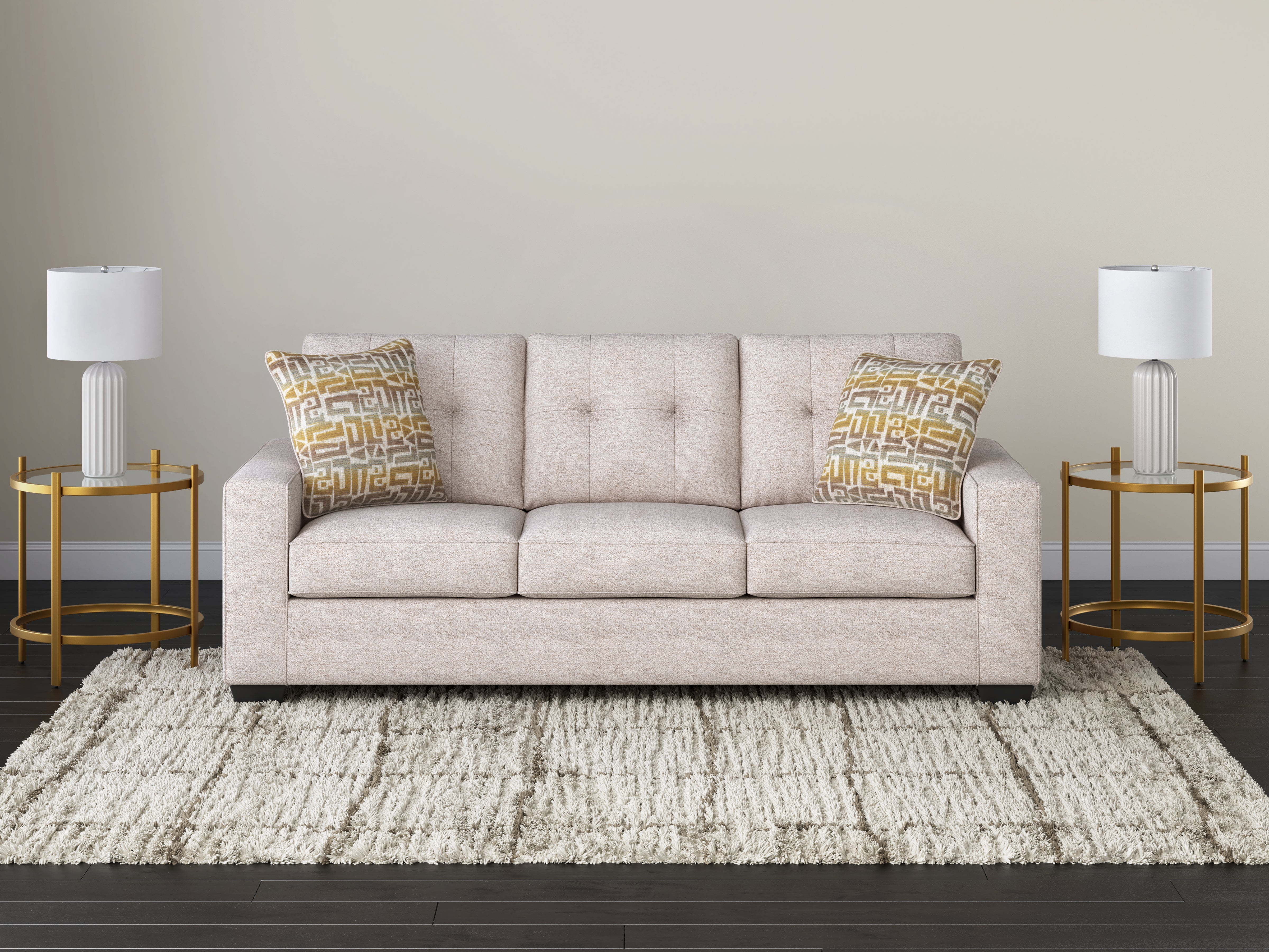 Sectionals for Less - Ashley Furniture - Larimer Living Room - Queen Sofa Sleeper / Stone - PC2920339