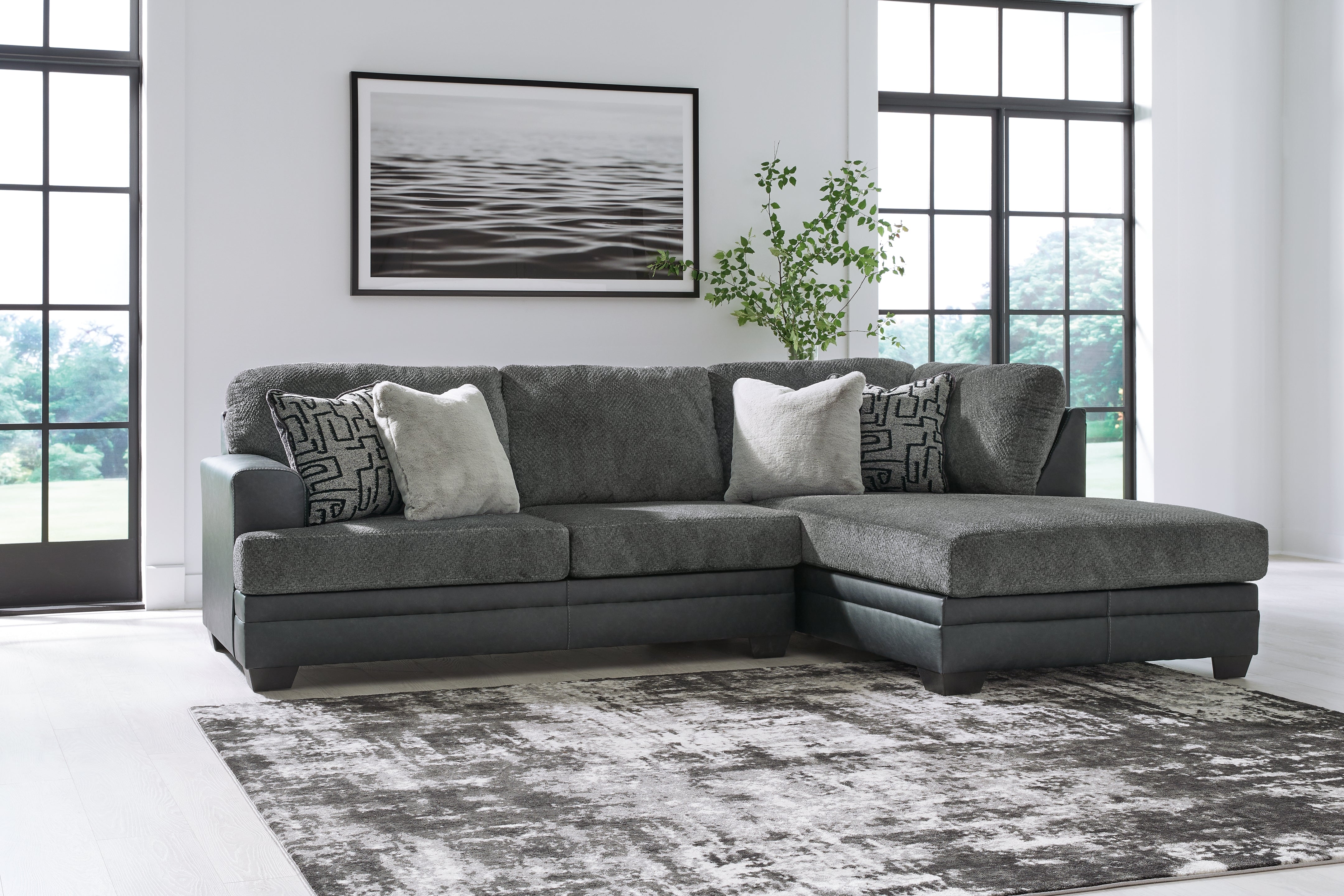 Sectionals for Less - Ashley Furniture - Brixley Pier Sectional - LAF 2-Piece Sectional with Chaise / Graphite - 29906S2
