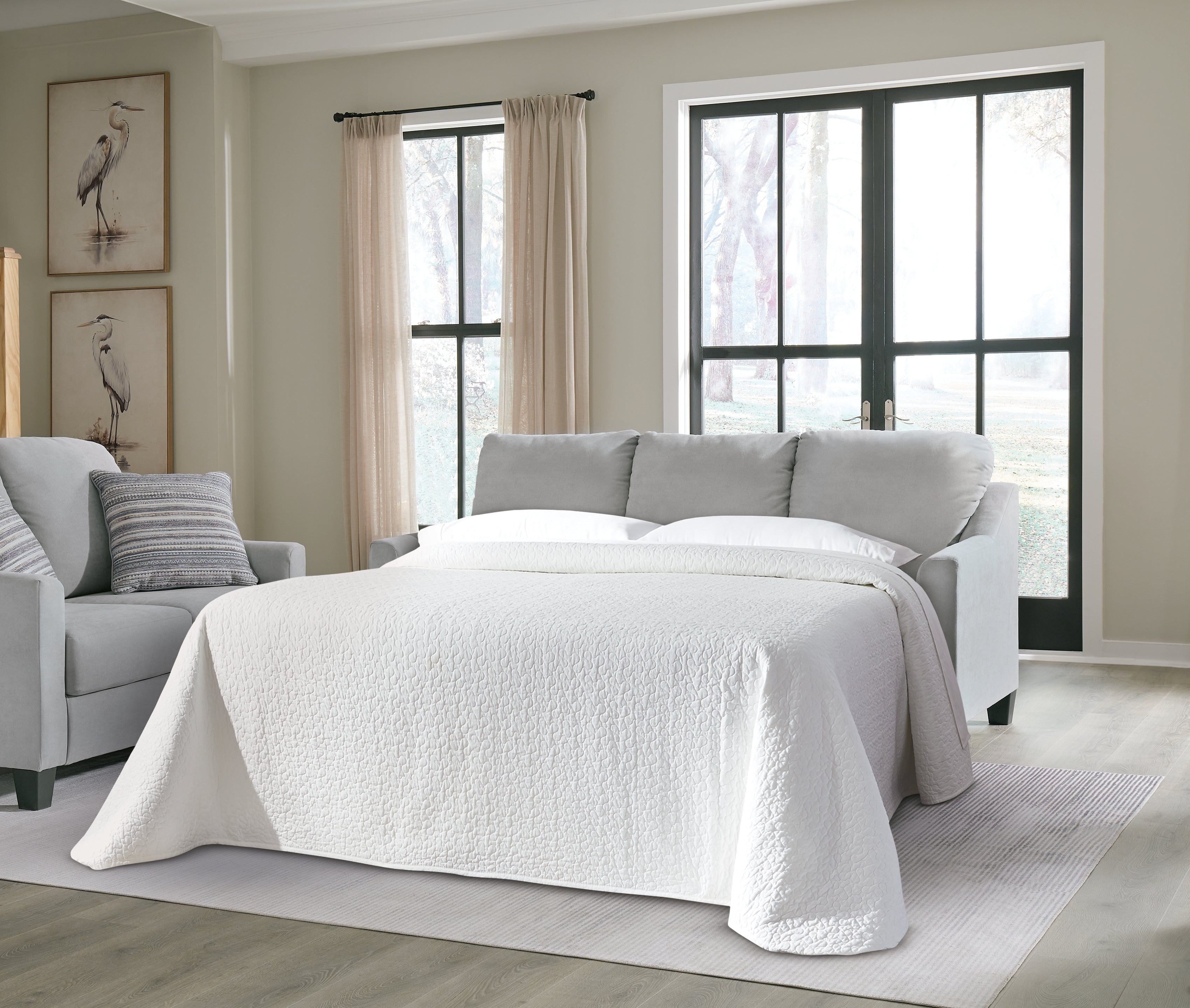 Sectionals for Less - Ashley Furniture - Adlai Living Room - Queen Sofa Sleeper / Shadow - 3010339