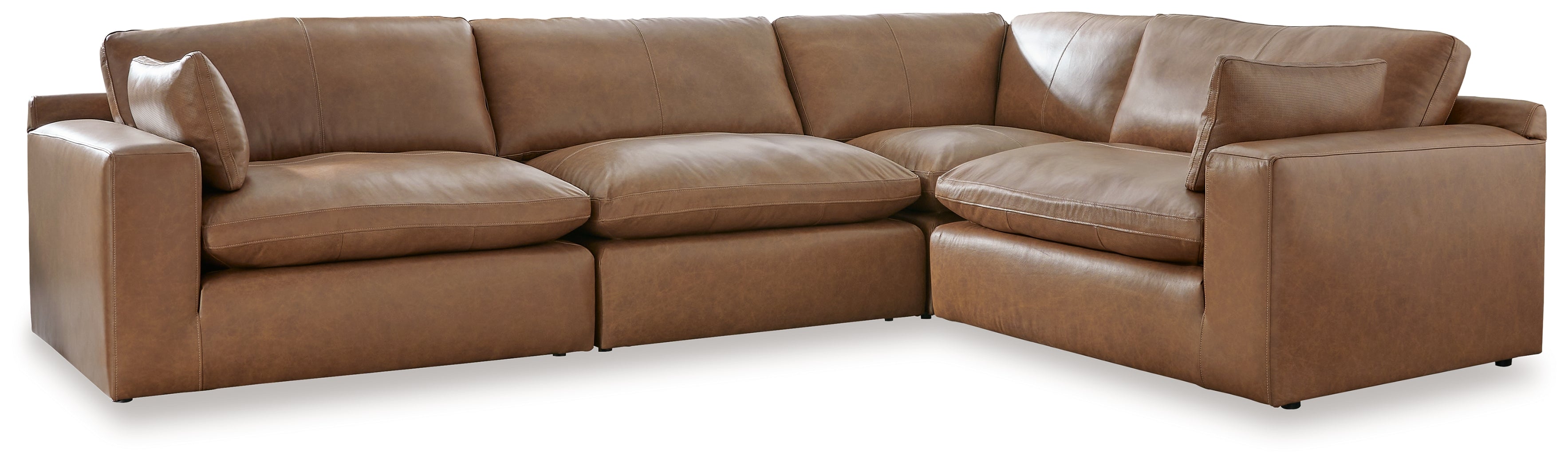 Sectionals for Less - Ashley Furniture - Emilia Sectional - RAF 4-Piece Sectional / Caramel - 30901S3