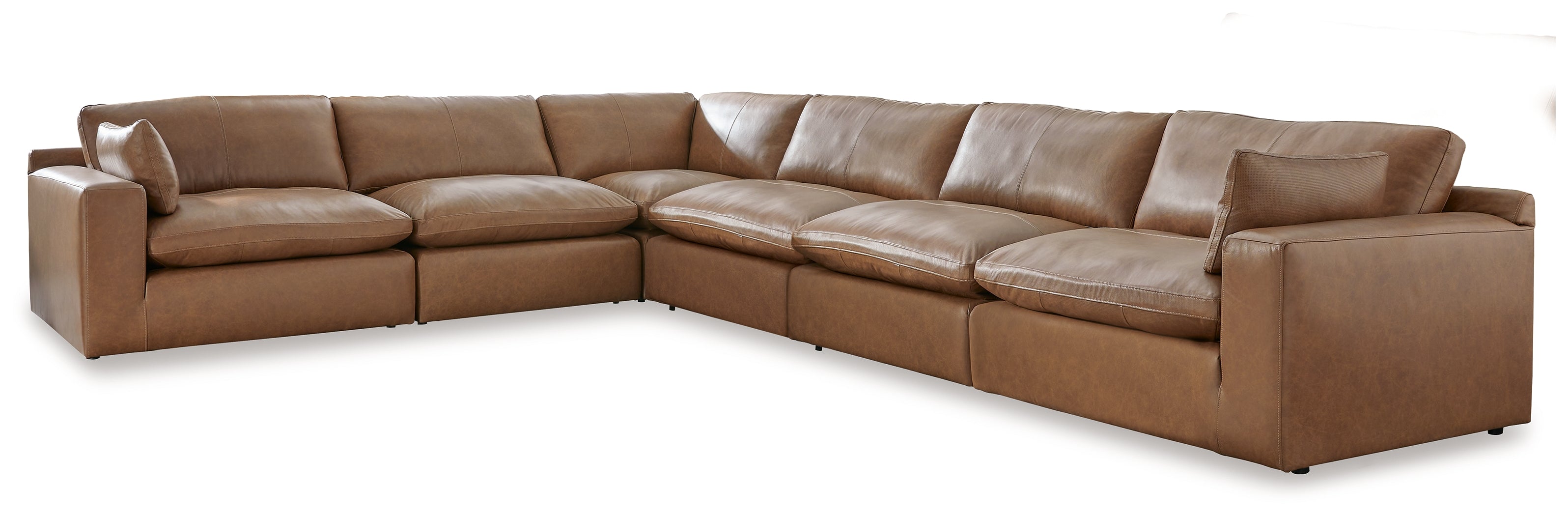 Sectionals for Less - Ashley Furniture - Emilia Sectional - RAF 6-Piece Sectional / Caramel - 30901S5