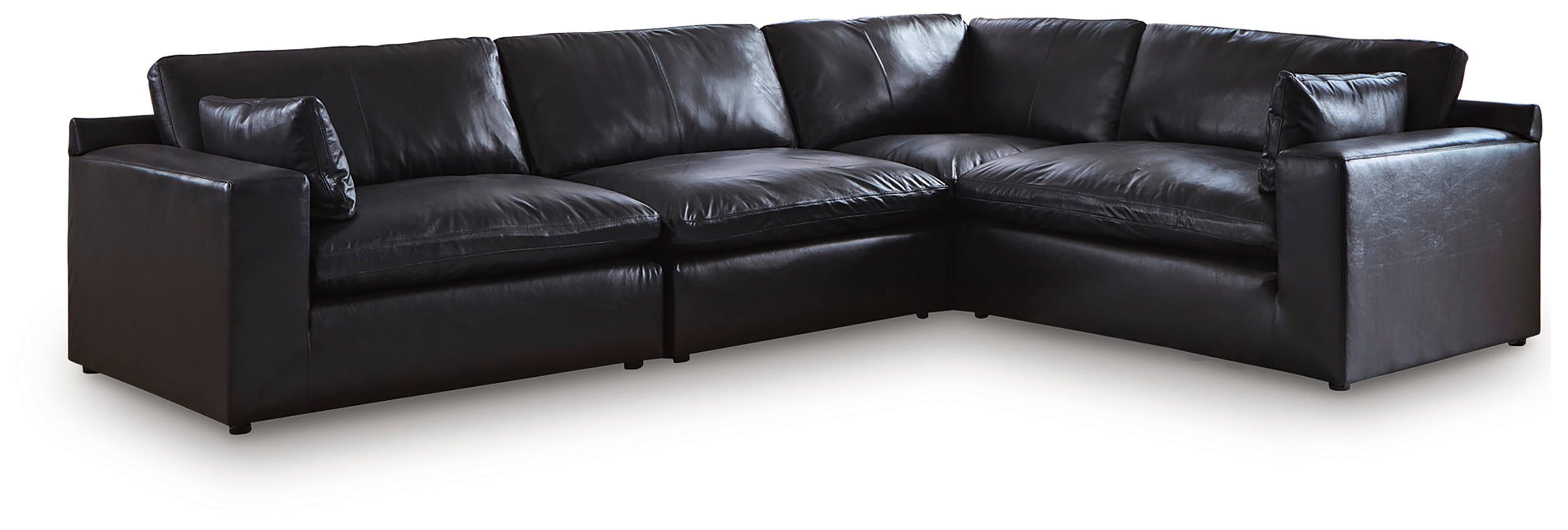 Sectionals for Less - Ashley Furniture - Emilia Sectional - RAF 4-Piece Sectional / Black - 30902S3