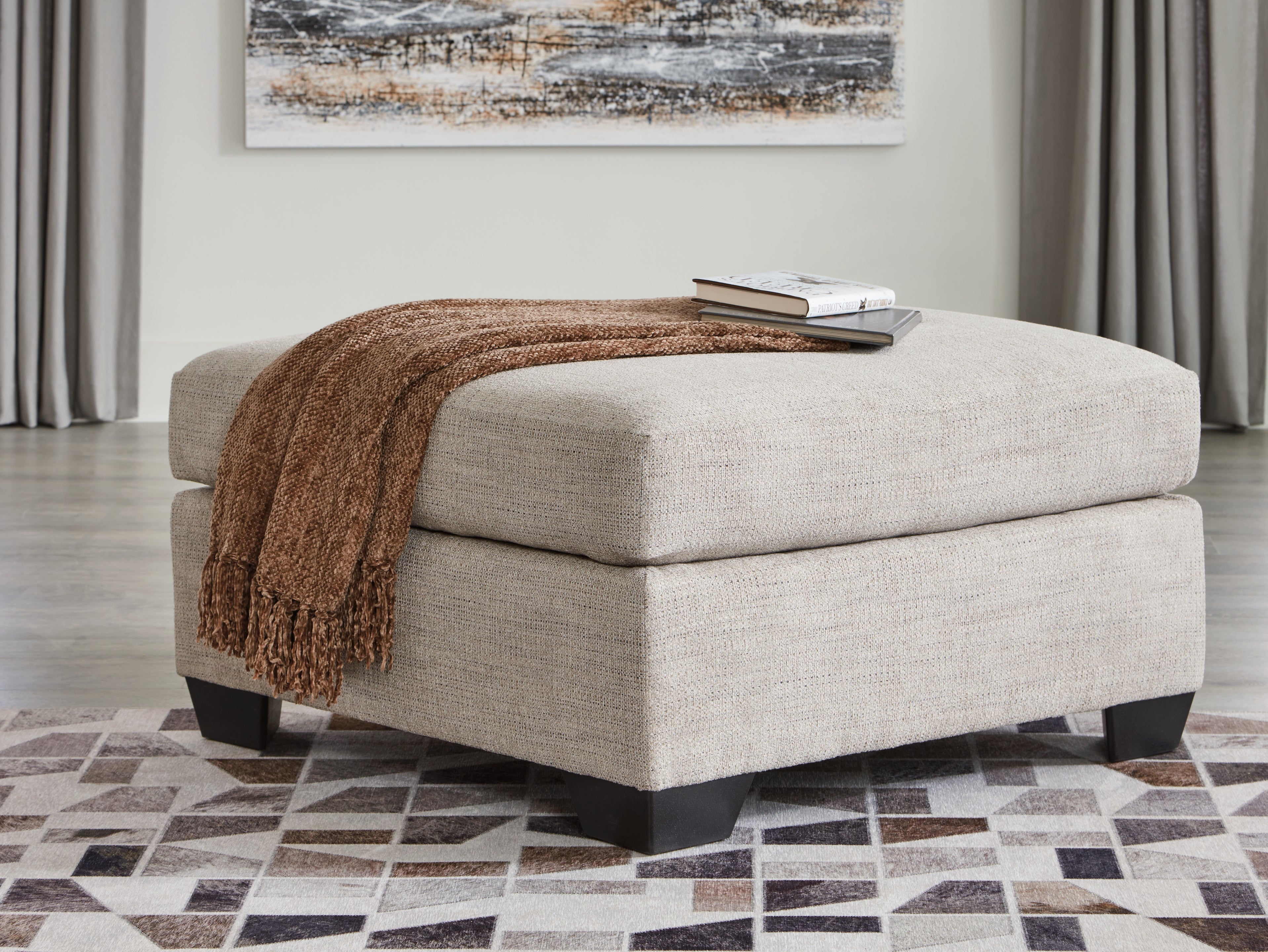 Sectionals for Less - Ashley Furniture - Mahoney Living Room - Oversized Accent Ottoman / Pebble - 3100408
