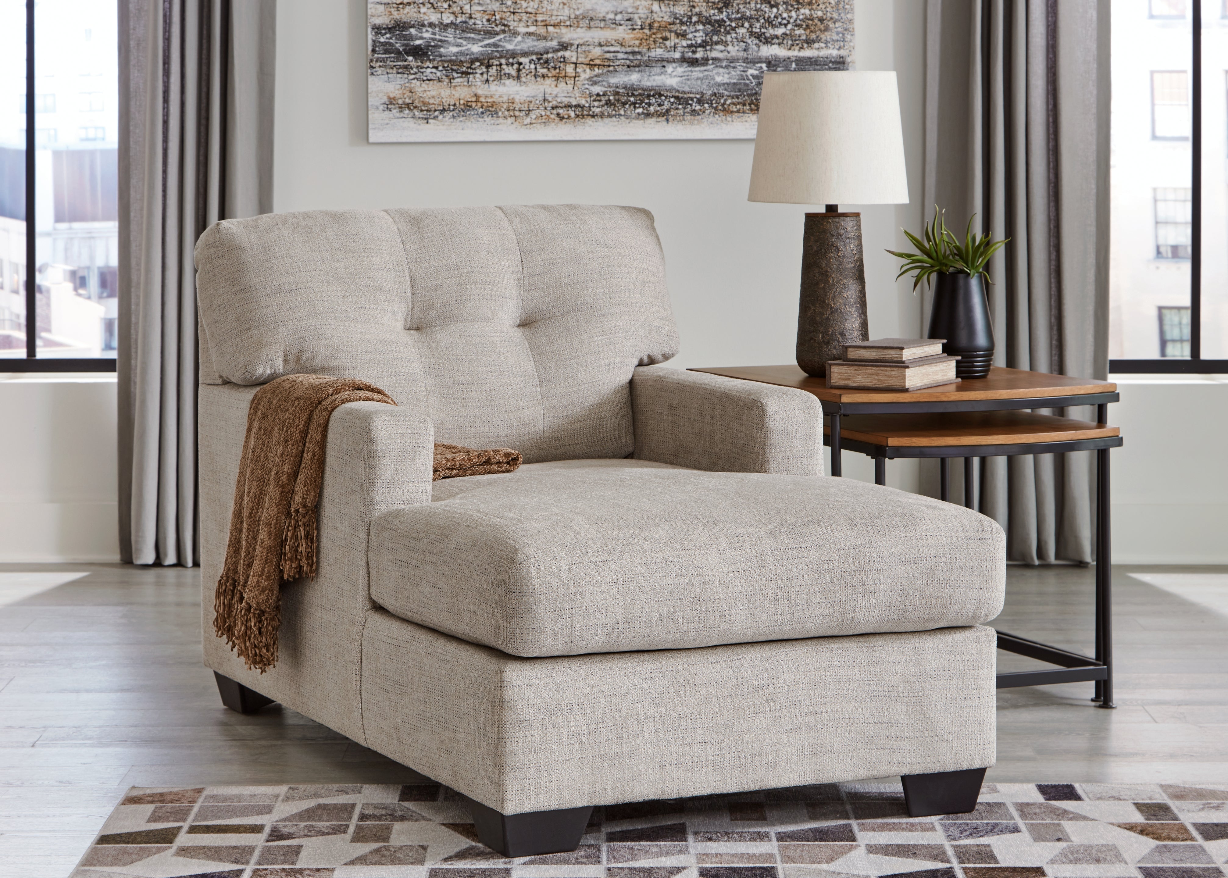 Sectionals for Less - Ashley Furniture - Mahoney Living Room - Chaise / Pebble - 3100415