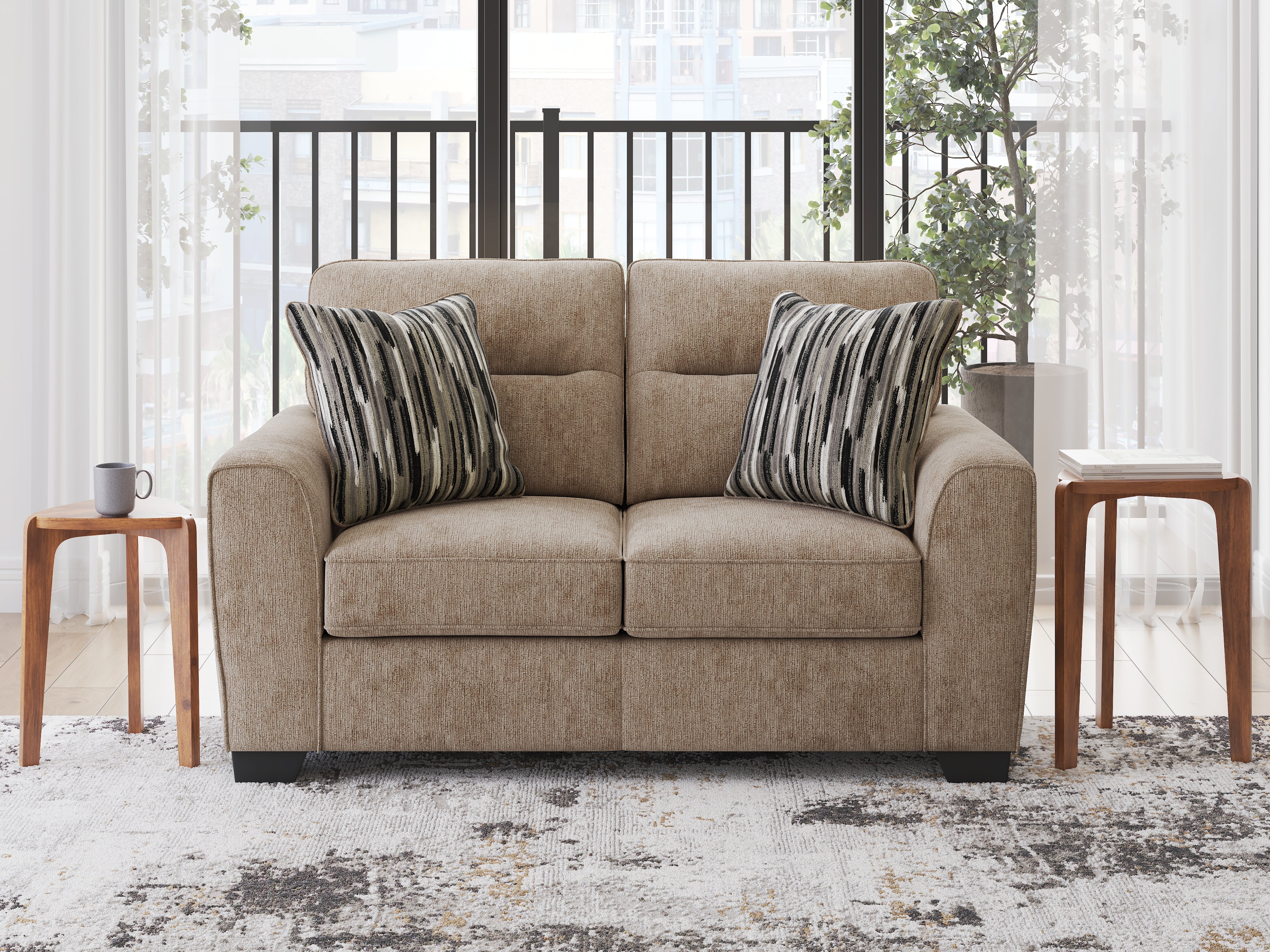Sectionals for Less - Ashley Furniture - Olten Living Room - Loveseat / Mocha - 3130435