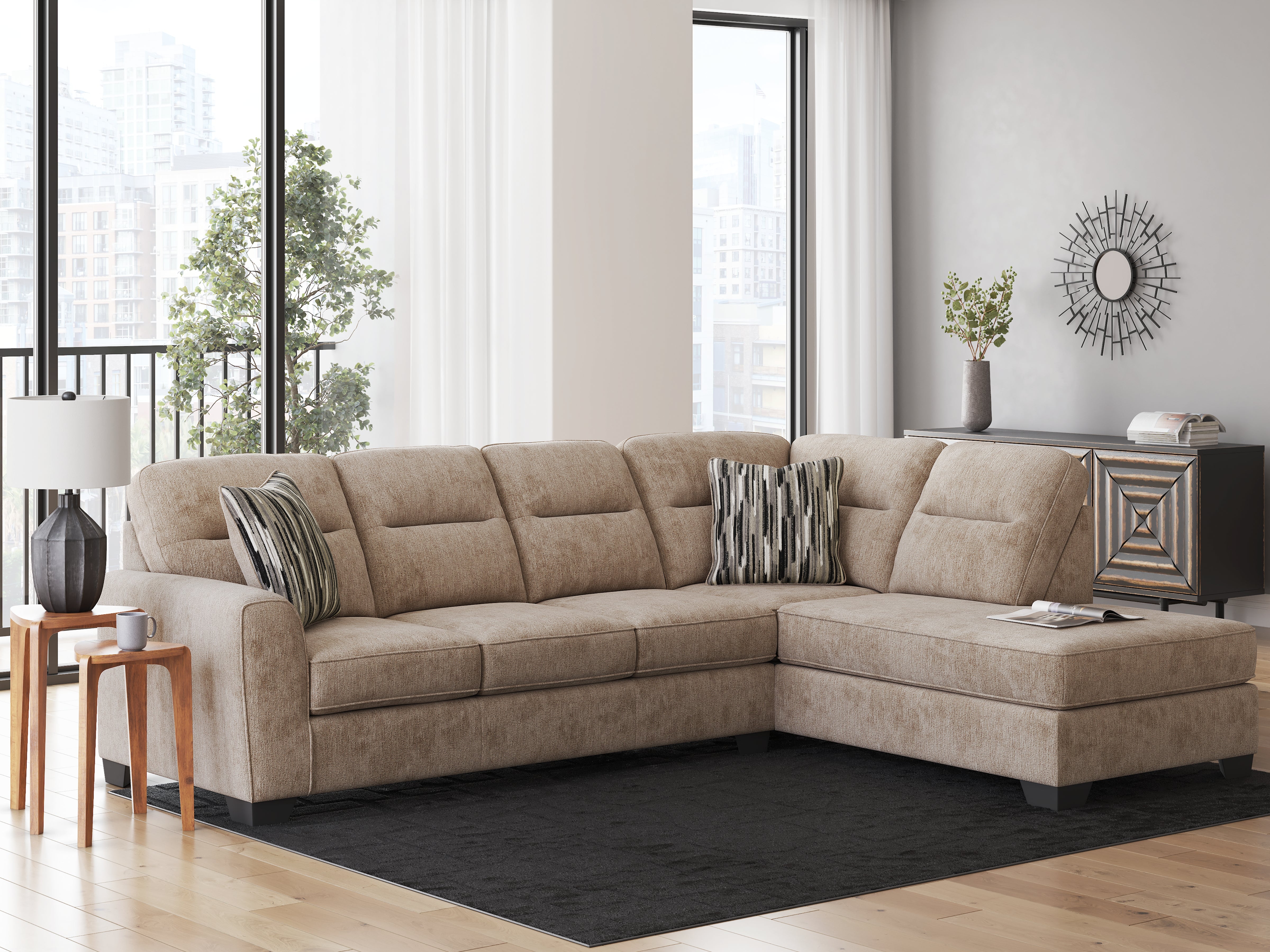 Sectionals for Less - Ashley Furniture - Olten Sectional - LAF 2-Piece Sectional with Chaise / Mocha - 31304S2