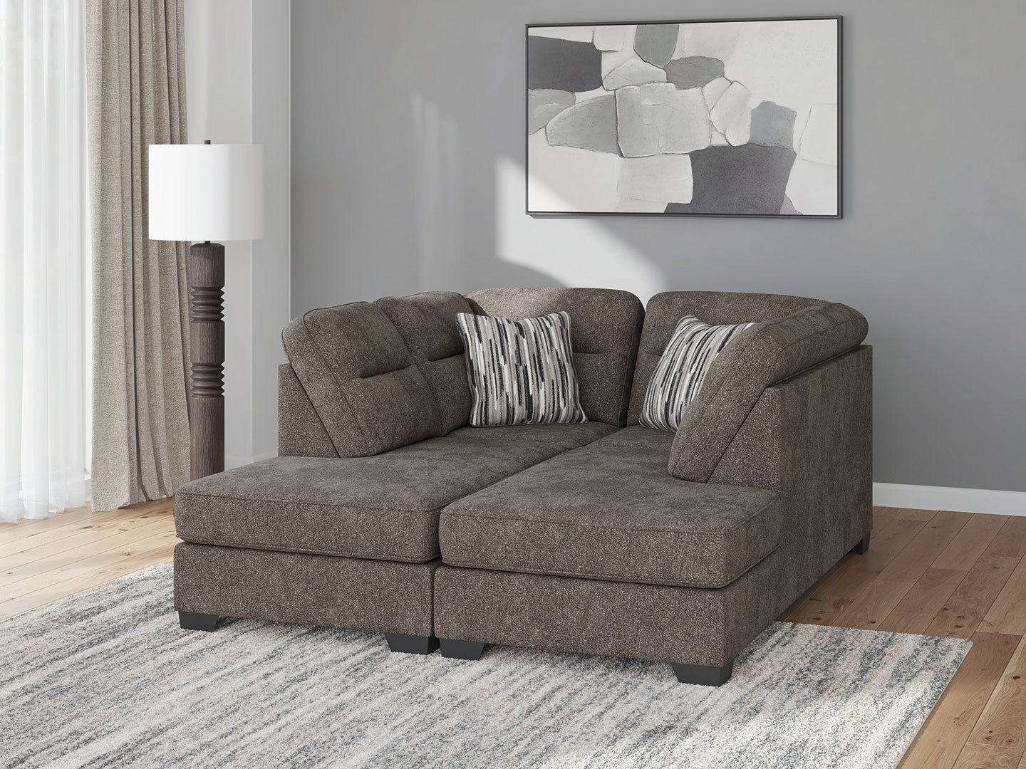 Sectionals for Less - Ashley Furniture - Olten Sectional - RAF 2-Piece Super Chaise / Graphite - 31305S3
