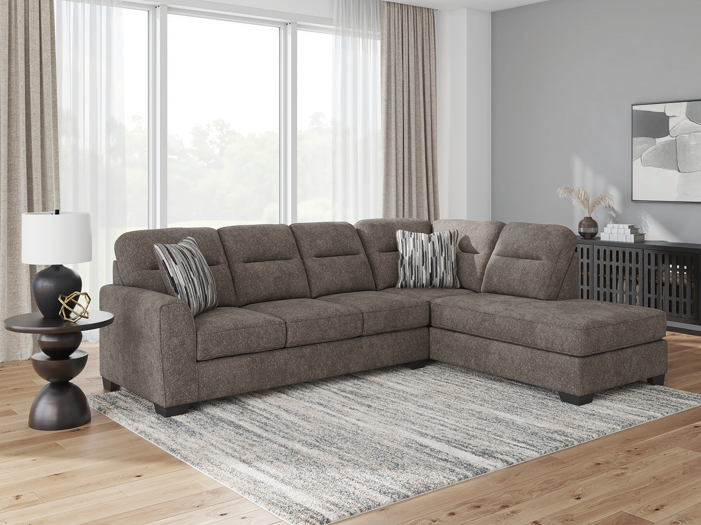 Sectionals for Less - Ashley Furniture - Olten Sectional - RAF 2-Piece Sectional with Chaise / Graphite - 31305S1