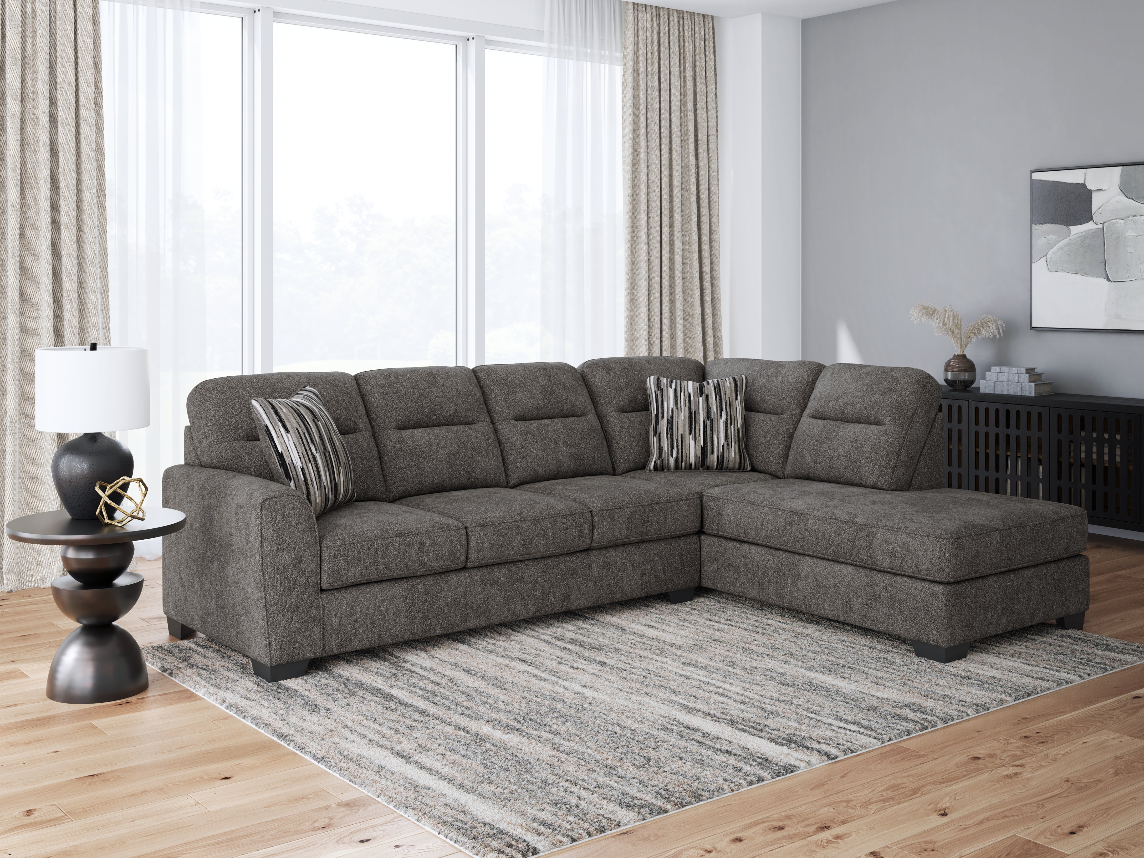 Sectionals for Less - Ashley Furniture - Olten Sectional - LAF 2-Piece Sectional with Chaise / Graphite - 31305S2