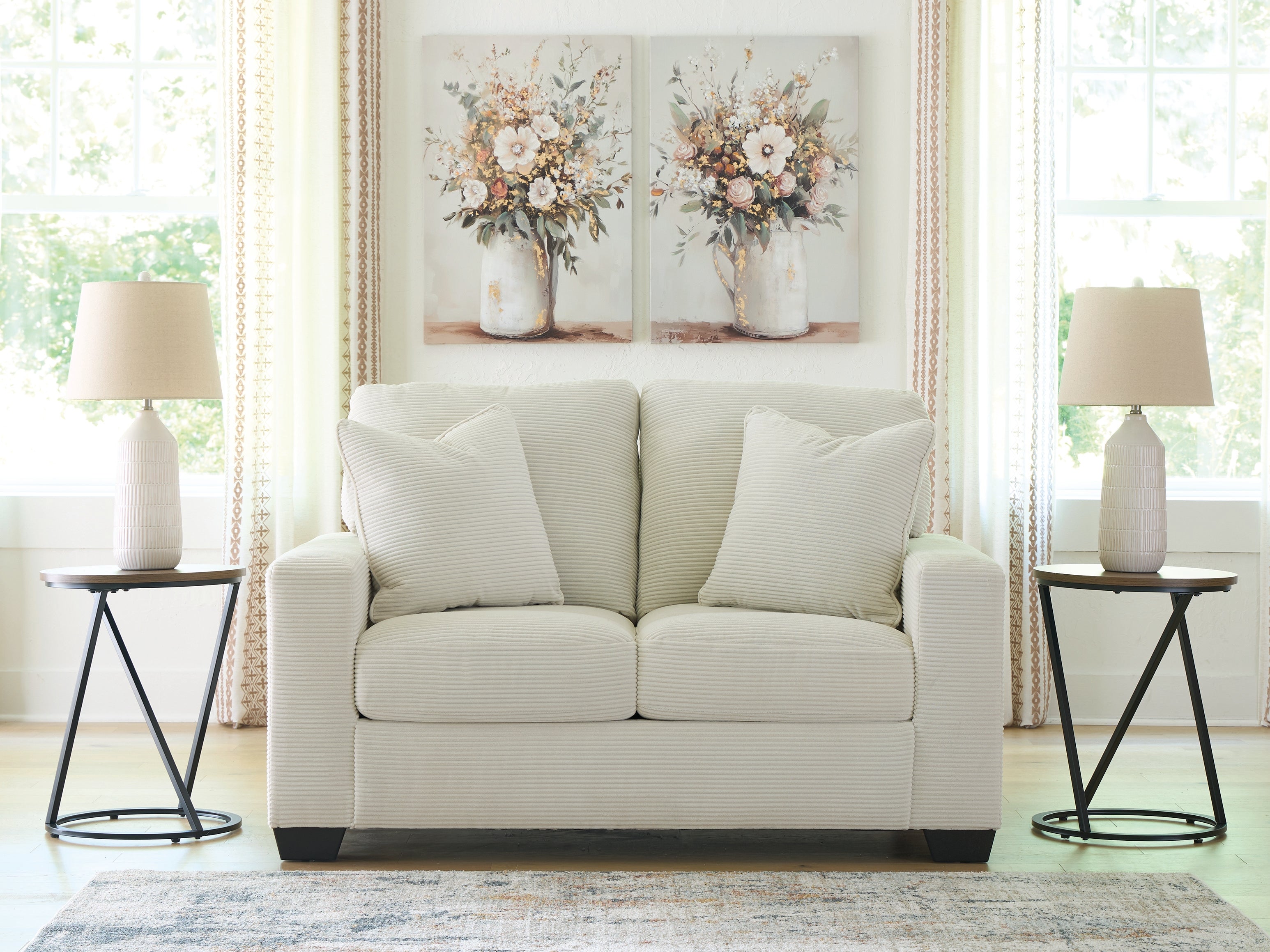 Sectionals for Less - Ashley Furniture - Greenbriar Living Room - Loveseat / Ivory - PC3200635