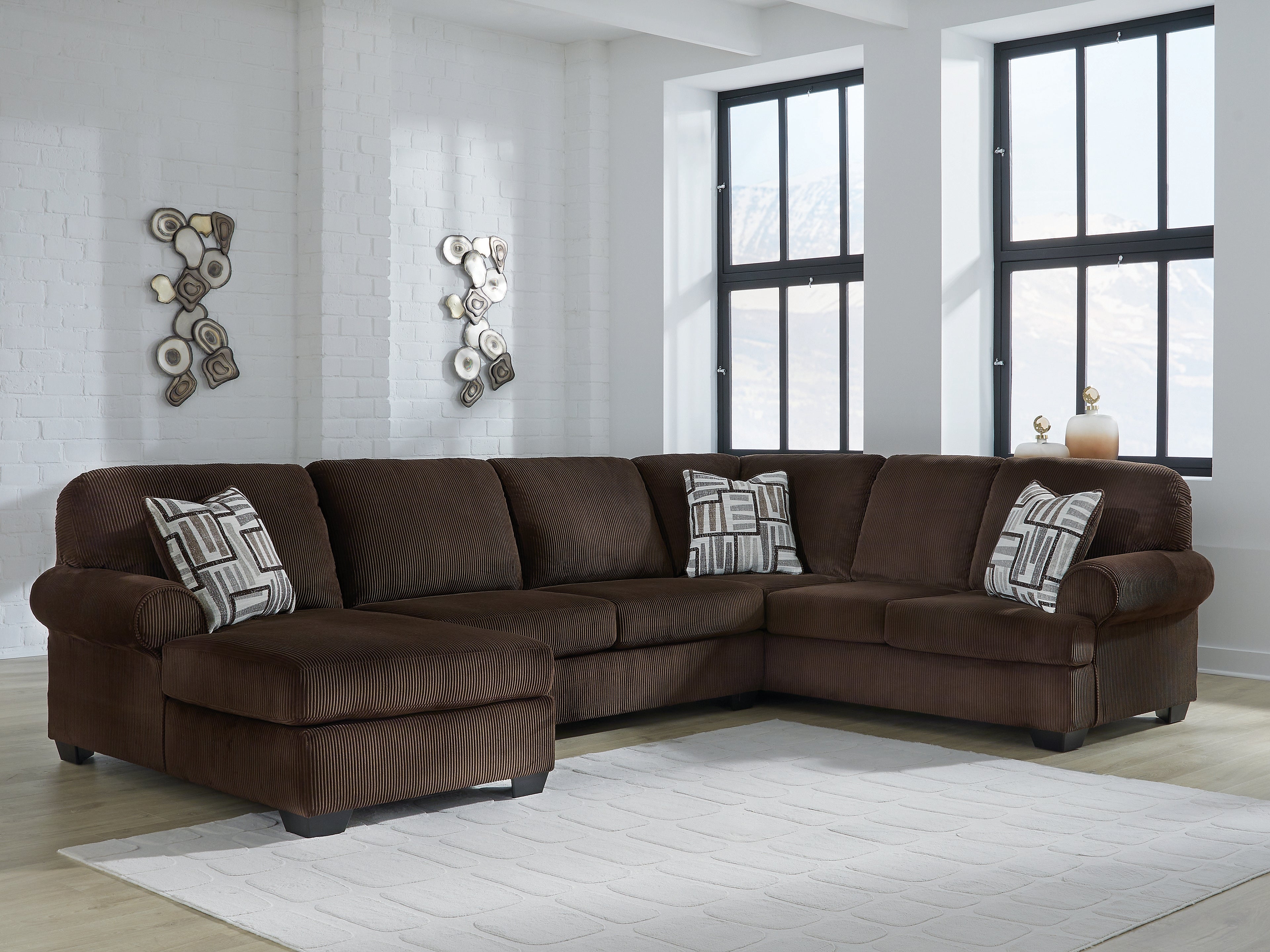 Sectionals for Less - Ashley Furniture - Kimlee Sectional - RAF 3-Piece Sectional with Chaise / Chocolate - PC35603S1