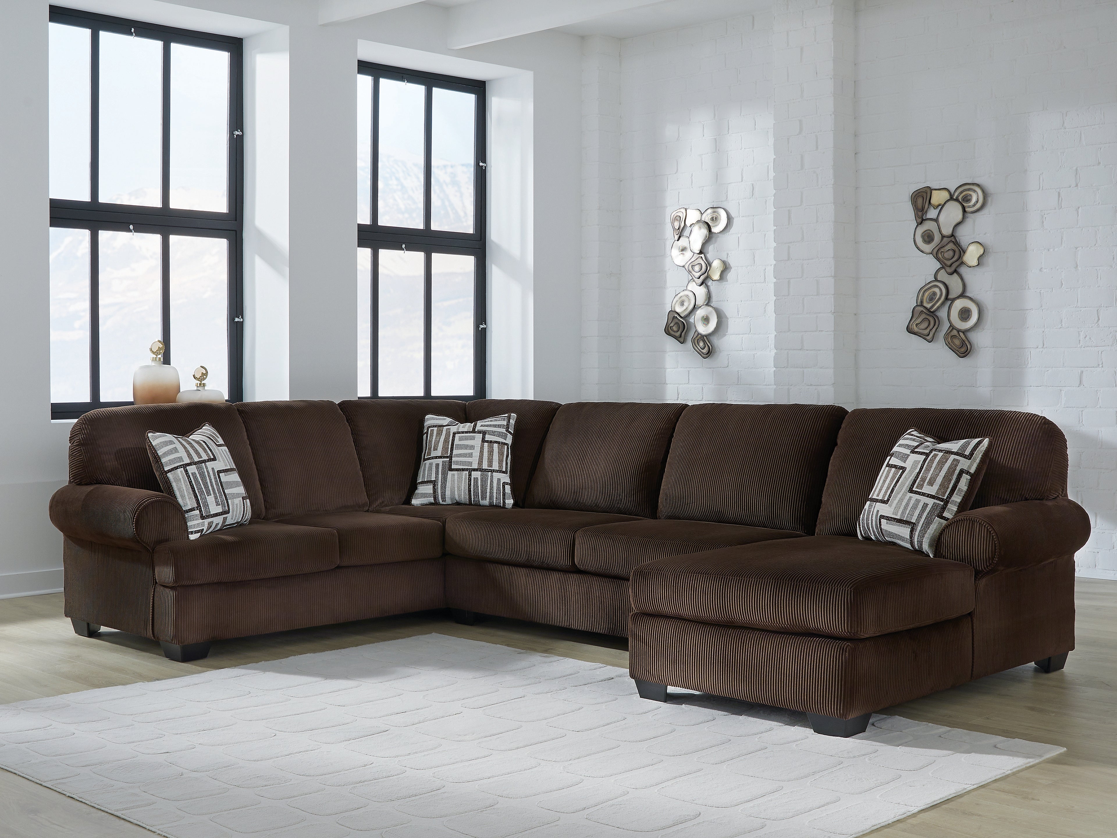 Sectionals for Less - Ashley Furniture - Kimlee Sectional - LAF 3-Piece Sectional with Chaise / Chocolate - PC35603S2
