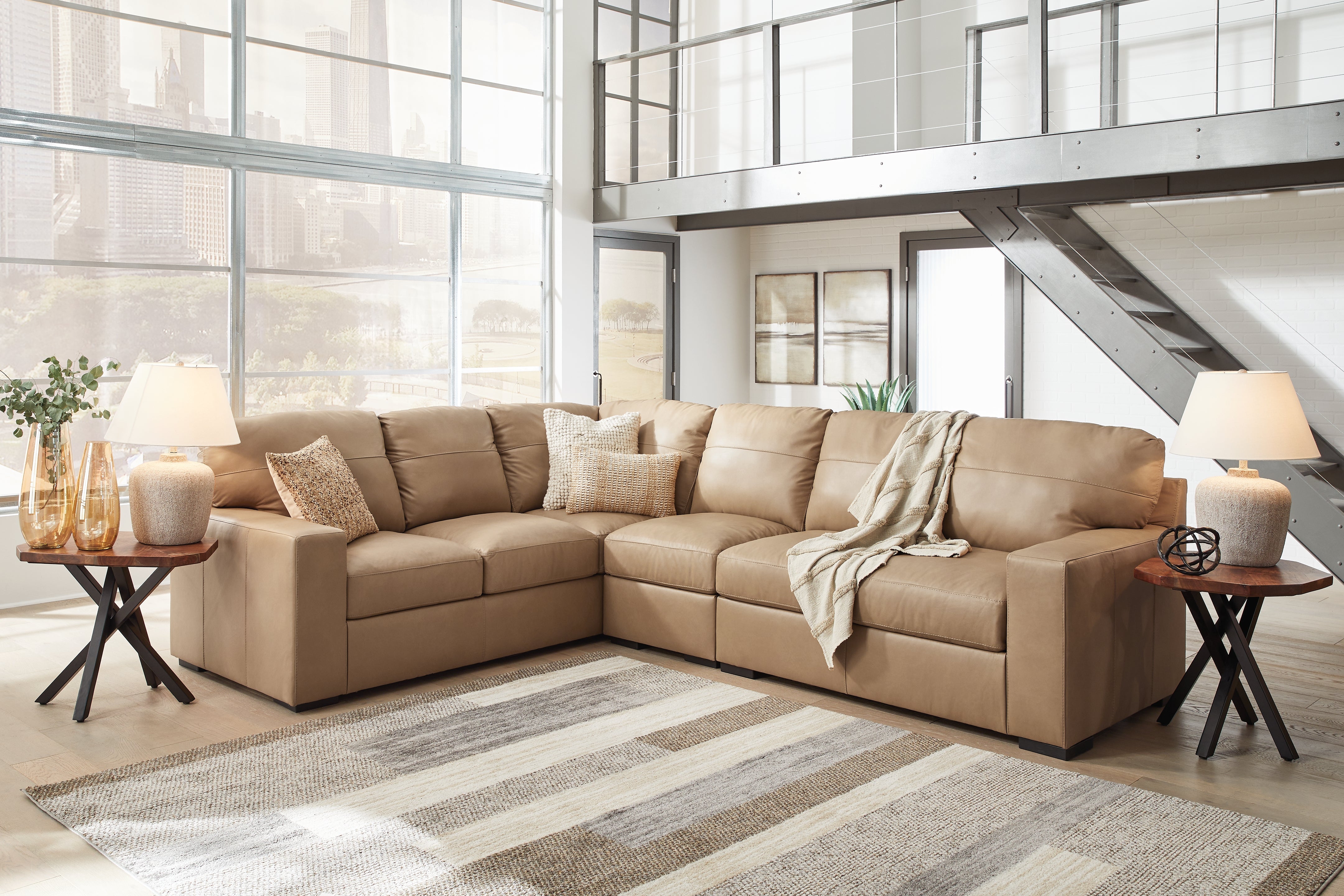 Sectionals for Less - Ashley Furniture - Bandon Sectional - LAF 3-Piece Sectional / Toffee - 38006S3