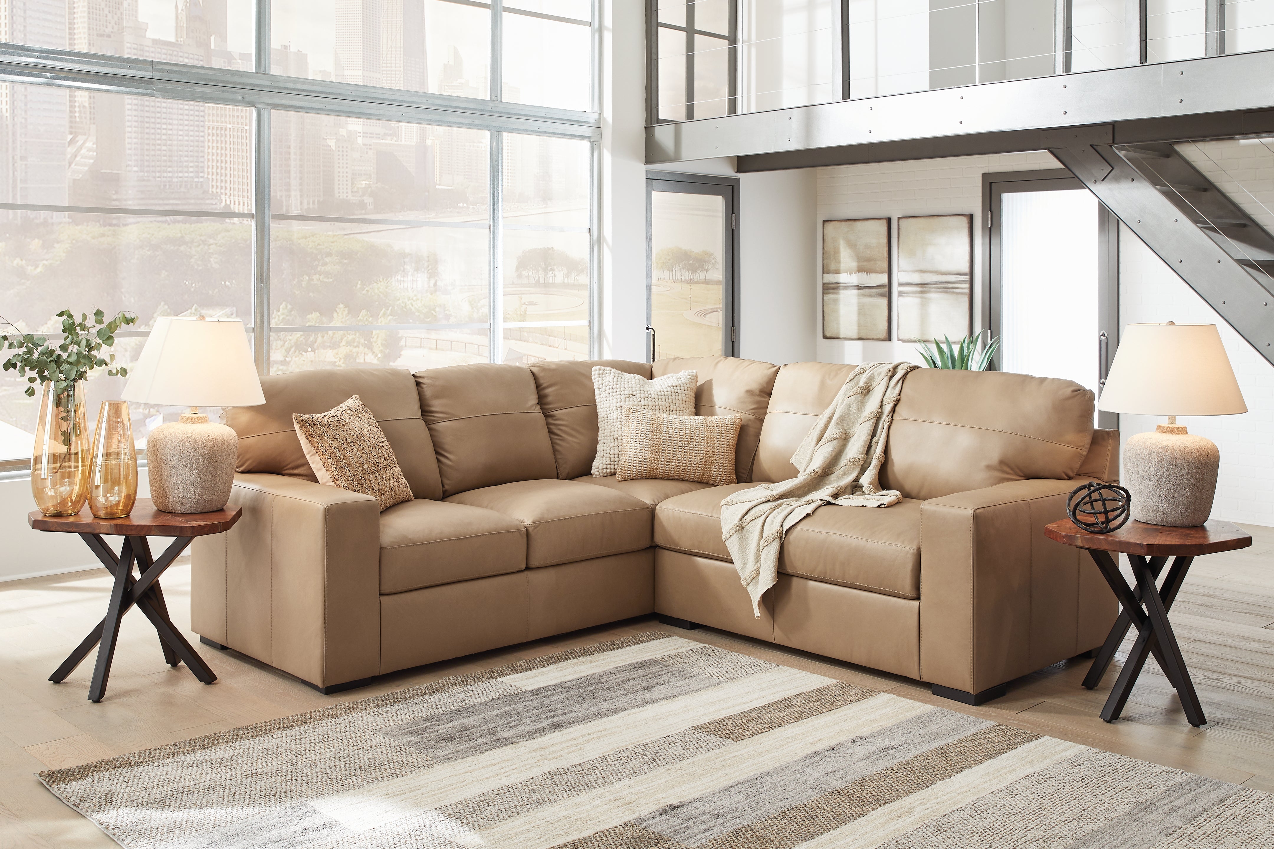 Sectionals for Less - Ashley Furniture - Bandon Sectional - LAF 2-Piece Sectional / Toffee - 38006S1