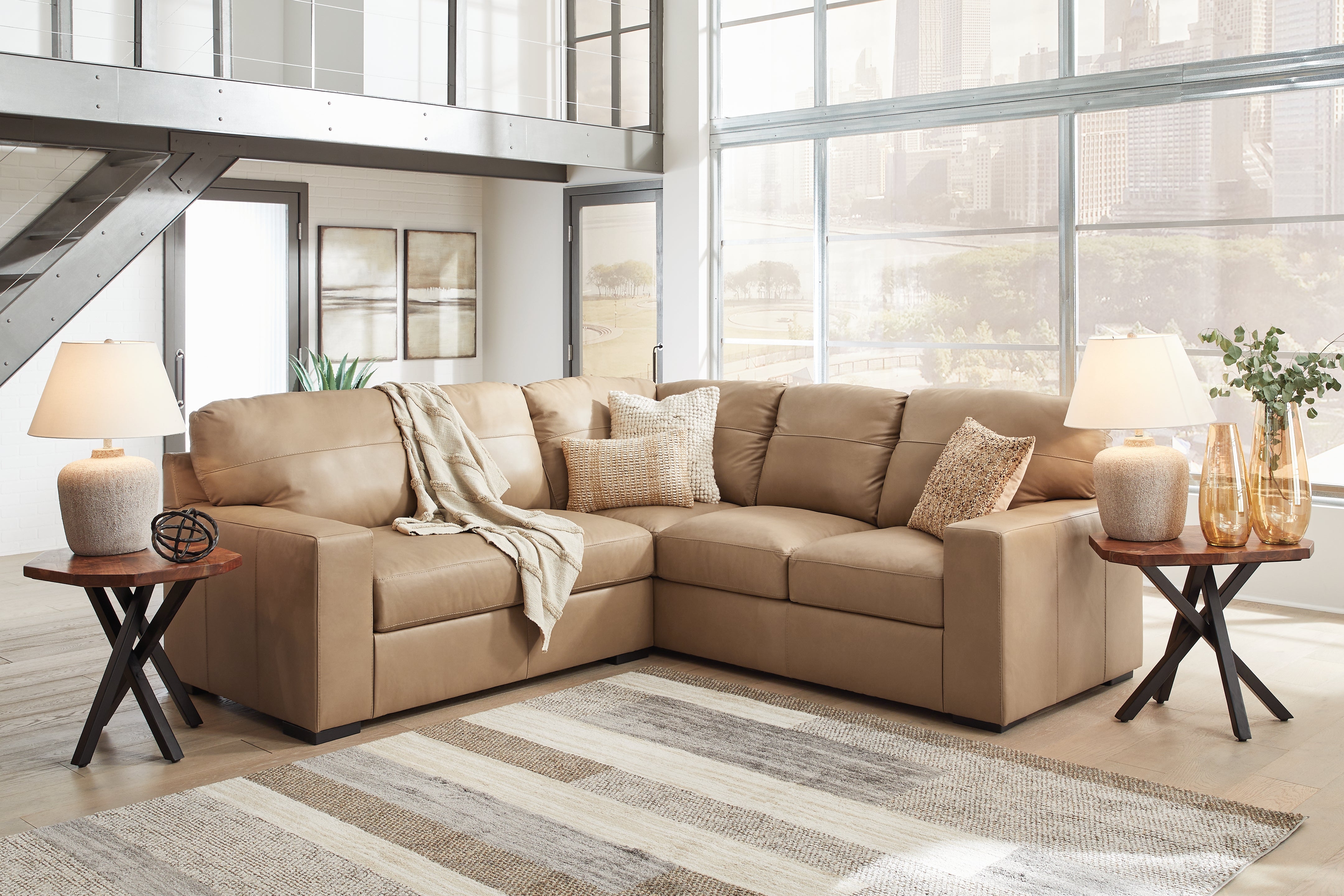 Sectionals for Less - Ashley Furniture - Bandon Sectional - RAF 4-Piece Sectional / Toffee - 38006S6