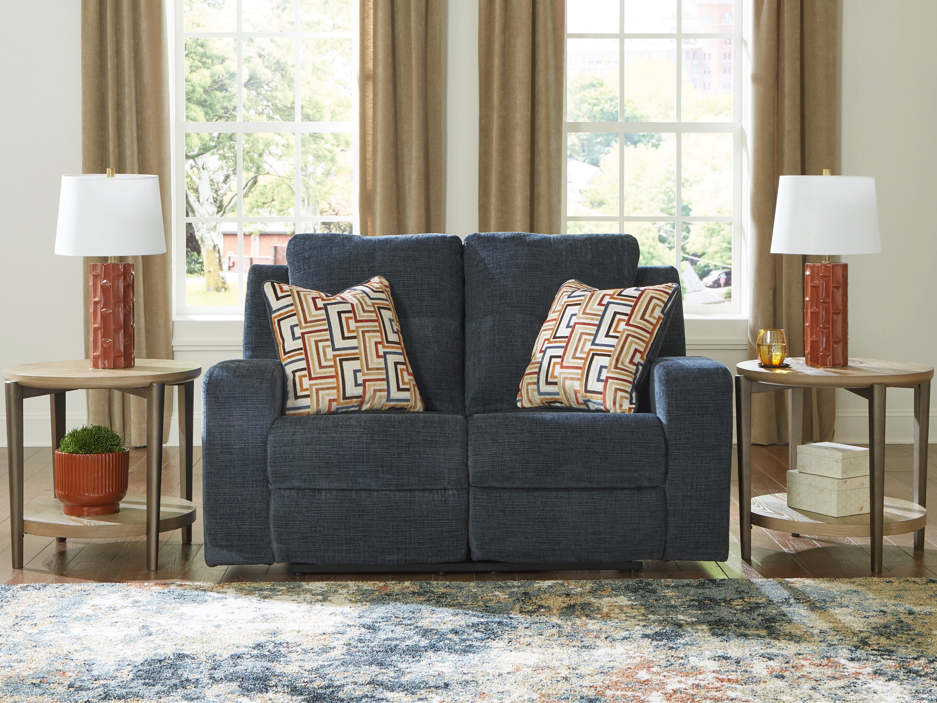 Sectionals for Less - Ashley Furniture - Danum Living Room - Reclining Loveseat / Ink - 3880686