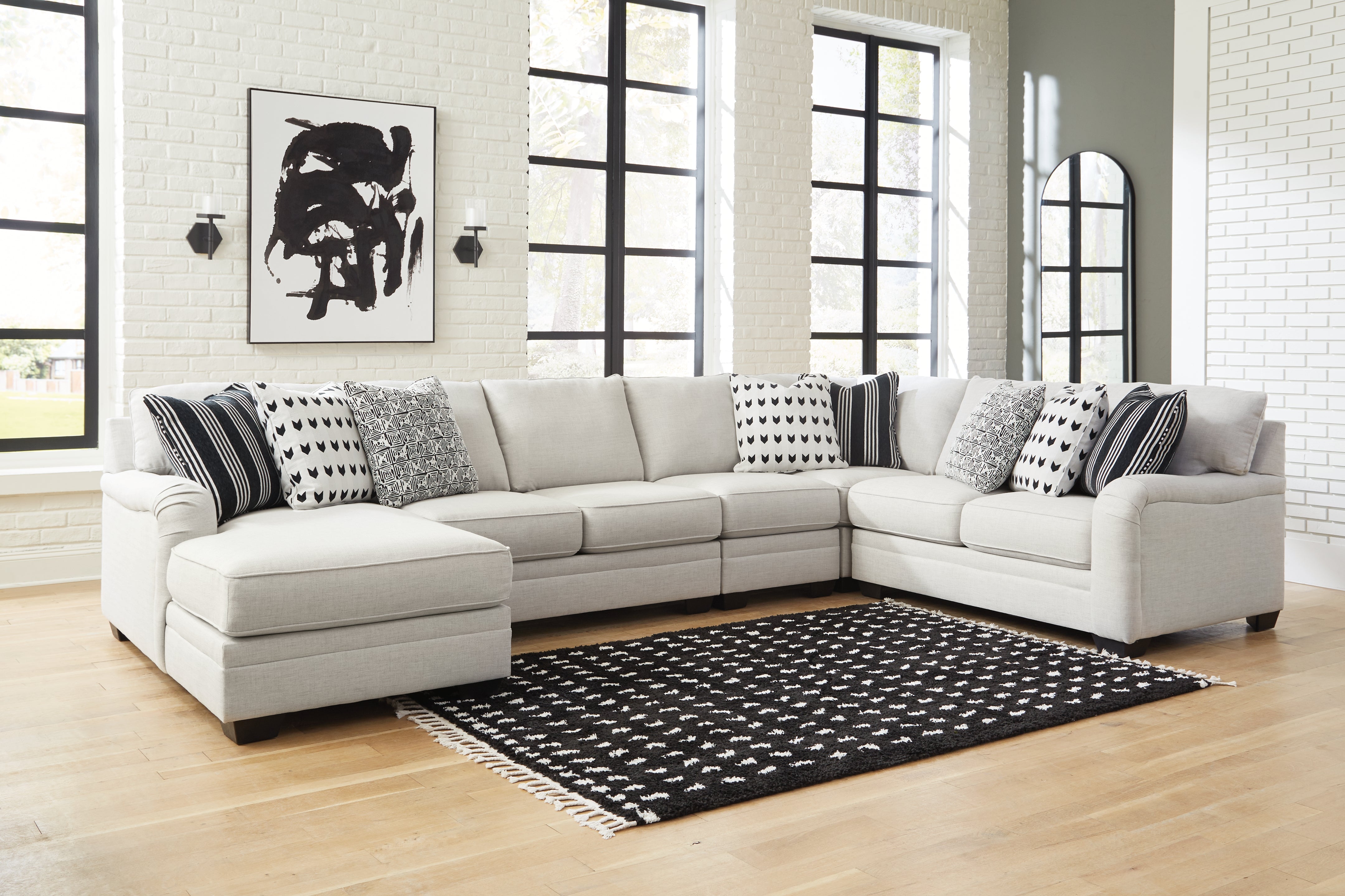 Sectionals for Less - Ashley Furniture - Huntsworth Sectional - RAF 5-Piece Sectional with Chaise / Dove Gray - 39702S5
