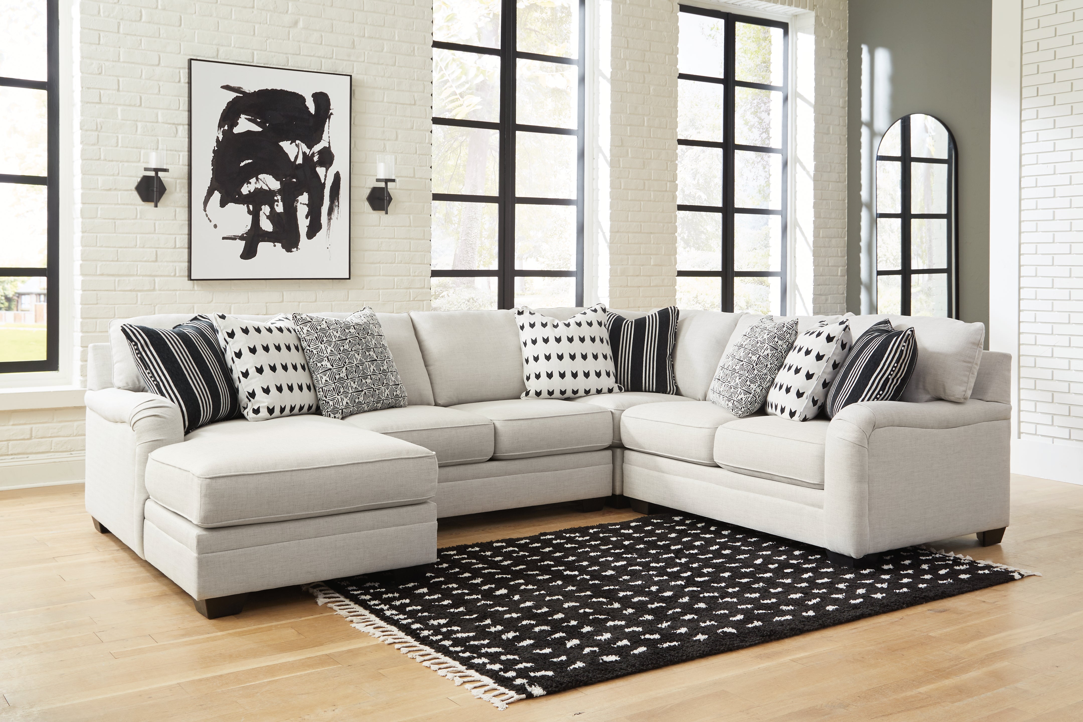 Sectionals for Less - Ashley Furniture - Huntsworth Sectional - RAF 4-Piece Sectional with Chaise / Dove Gray - 39702S3