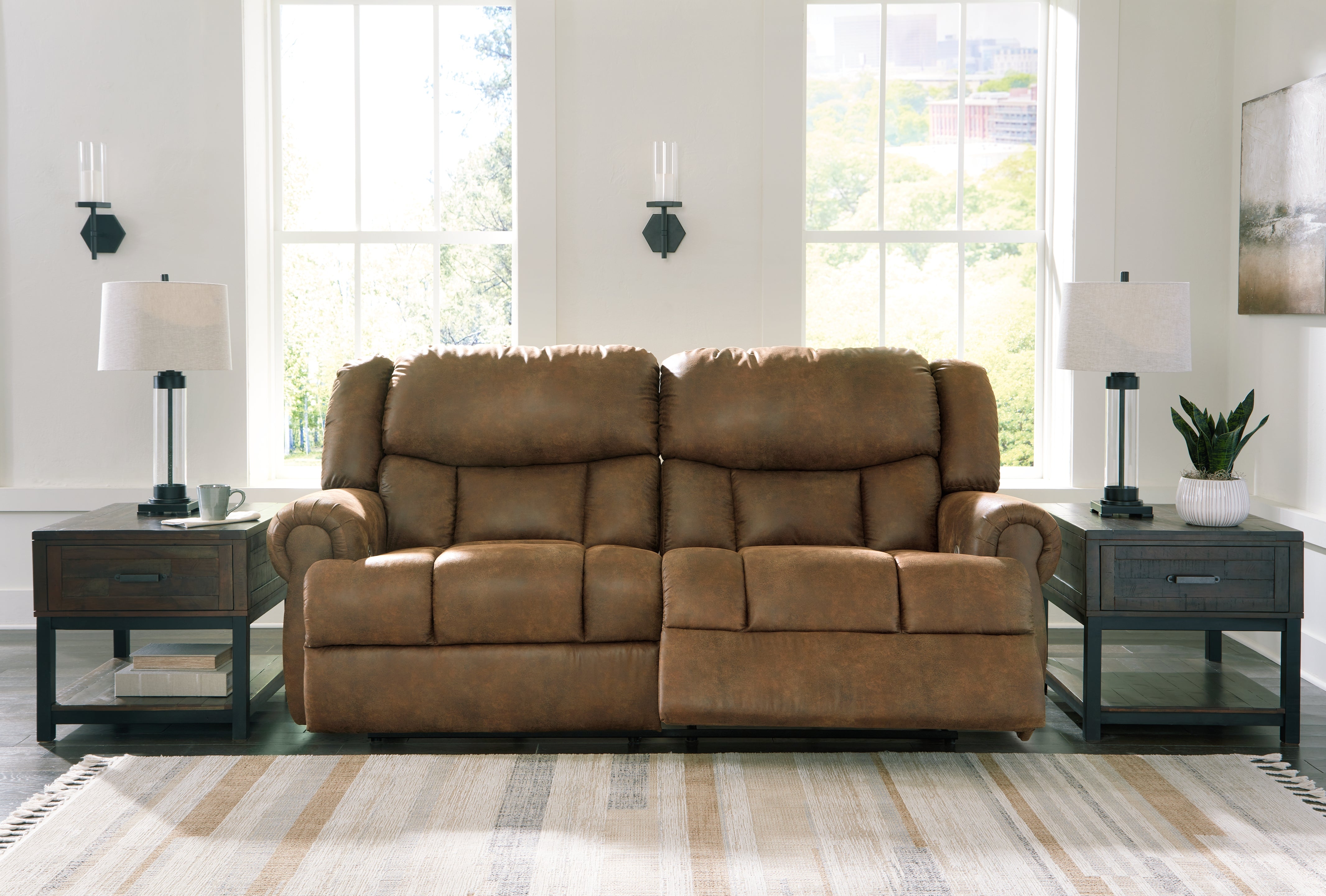 Sectionals for Less - Ashley Furniture - Boothbay Living Room - 2 Seat Reclining Power Sofa / Auburn - 4470447
