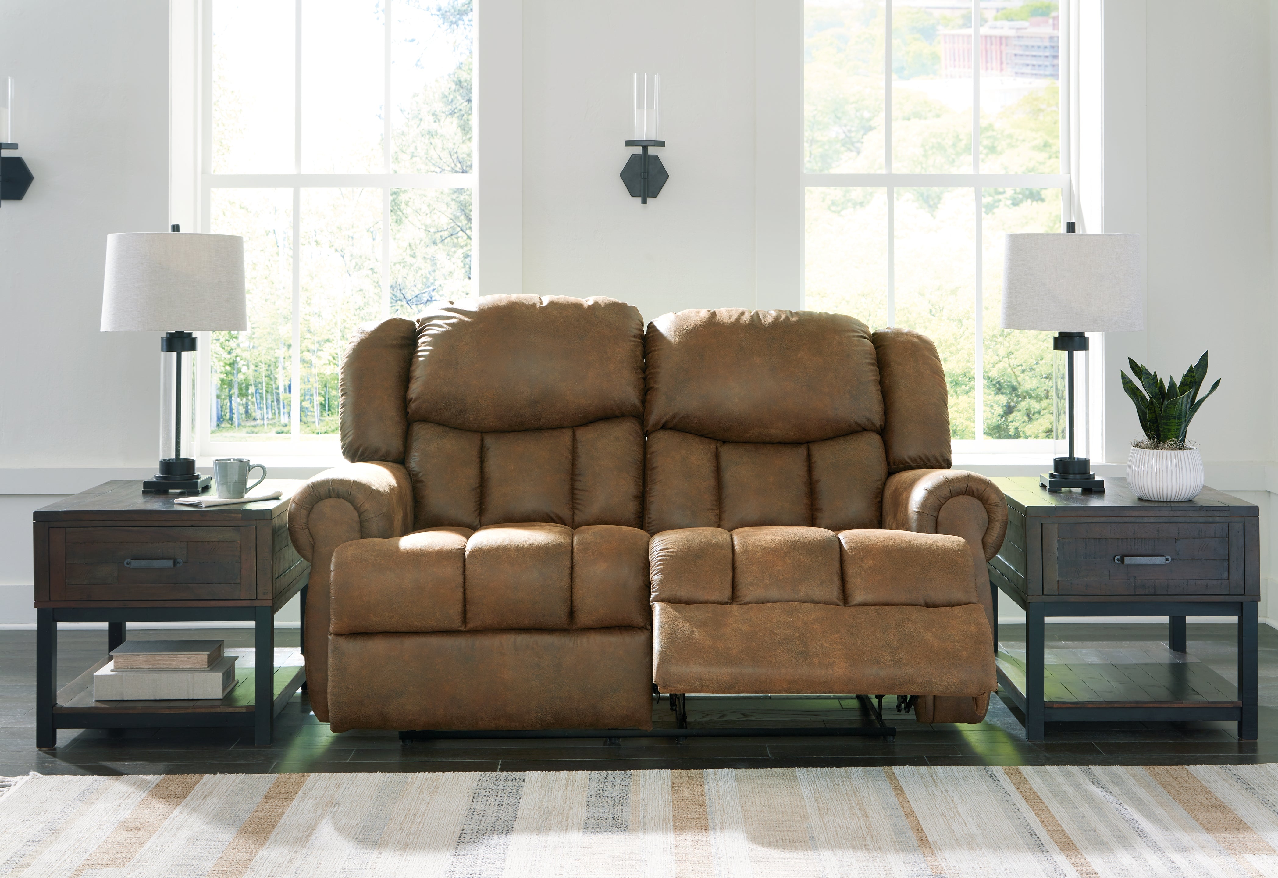 Sectionals for Less - Ashley Furniture - Boothbay Living Room - Reclining Loveseat / Auburn - 4470486