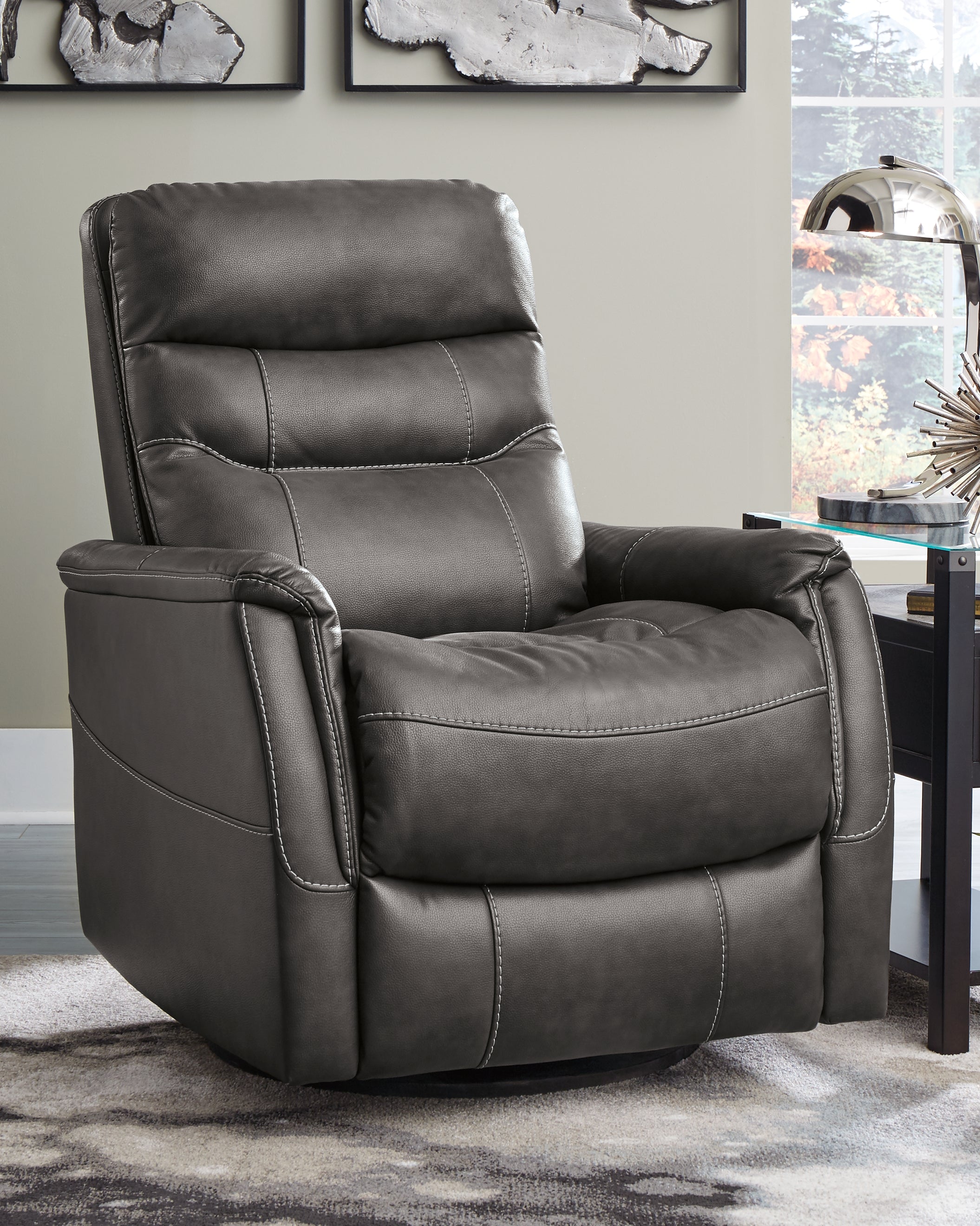 Sectionals for Less - Ashley Furniture - Riptyme Living Room - Swivel Glider Recliner / Quarry - 4640261