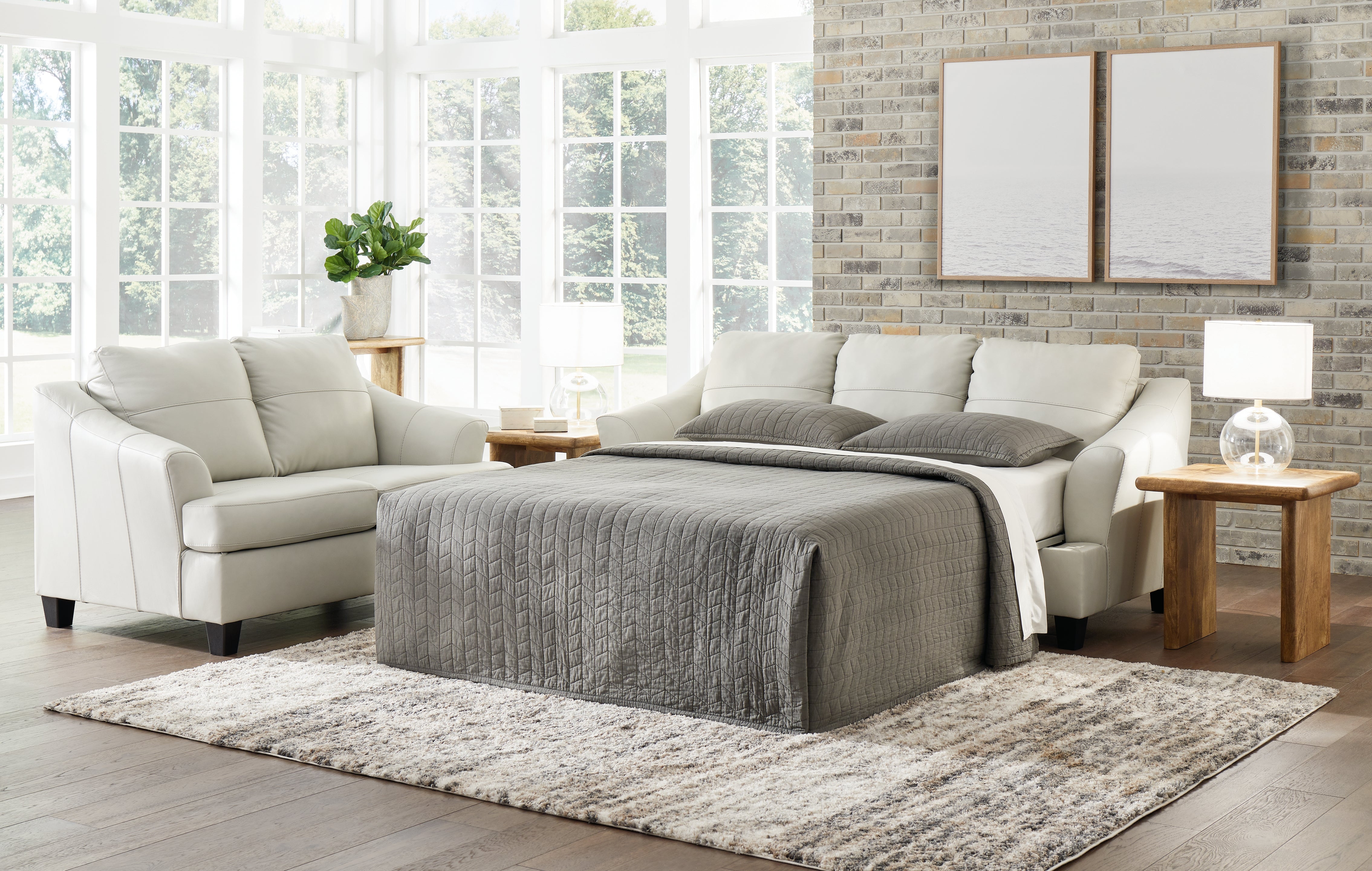 Sectionals for Less - Ashley Furniture - Genoa Living Room - Queen Sofa Sleeper / Coconut - 4770439
