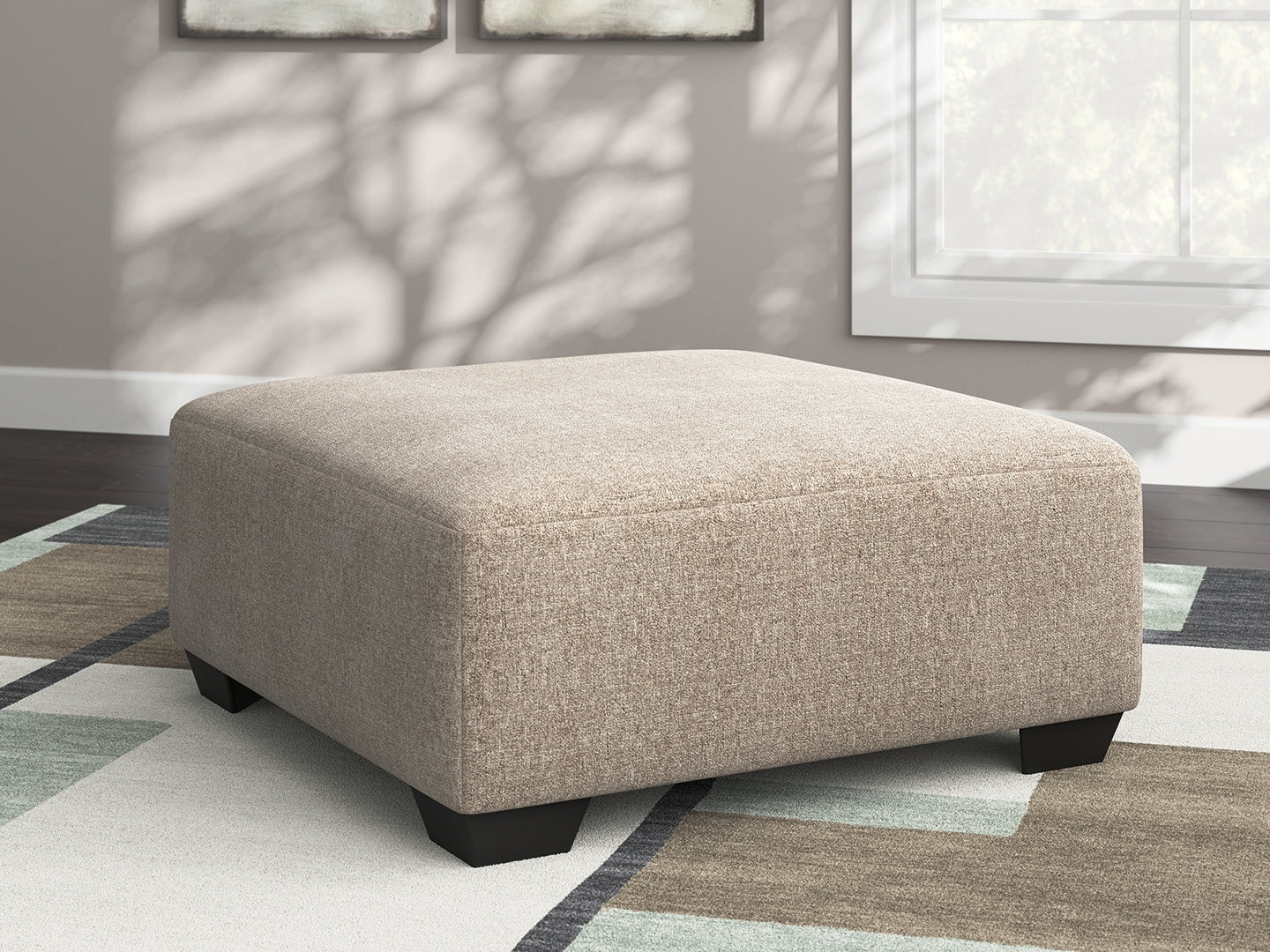 Sectionals for Less - Ashley Furniture - Newellen Living Room - Oversized Accent Ottoman / Hemp - 4840408