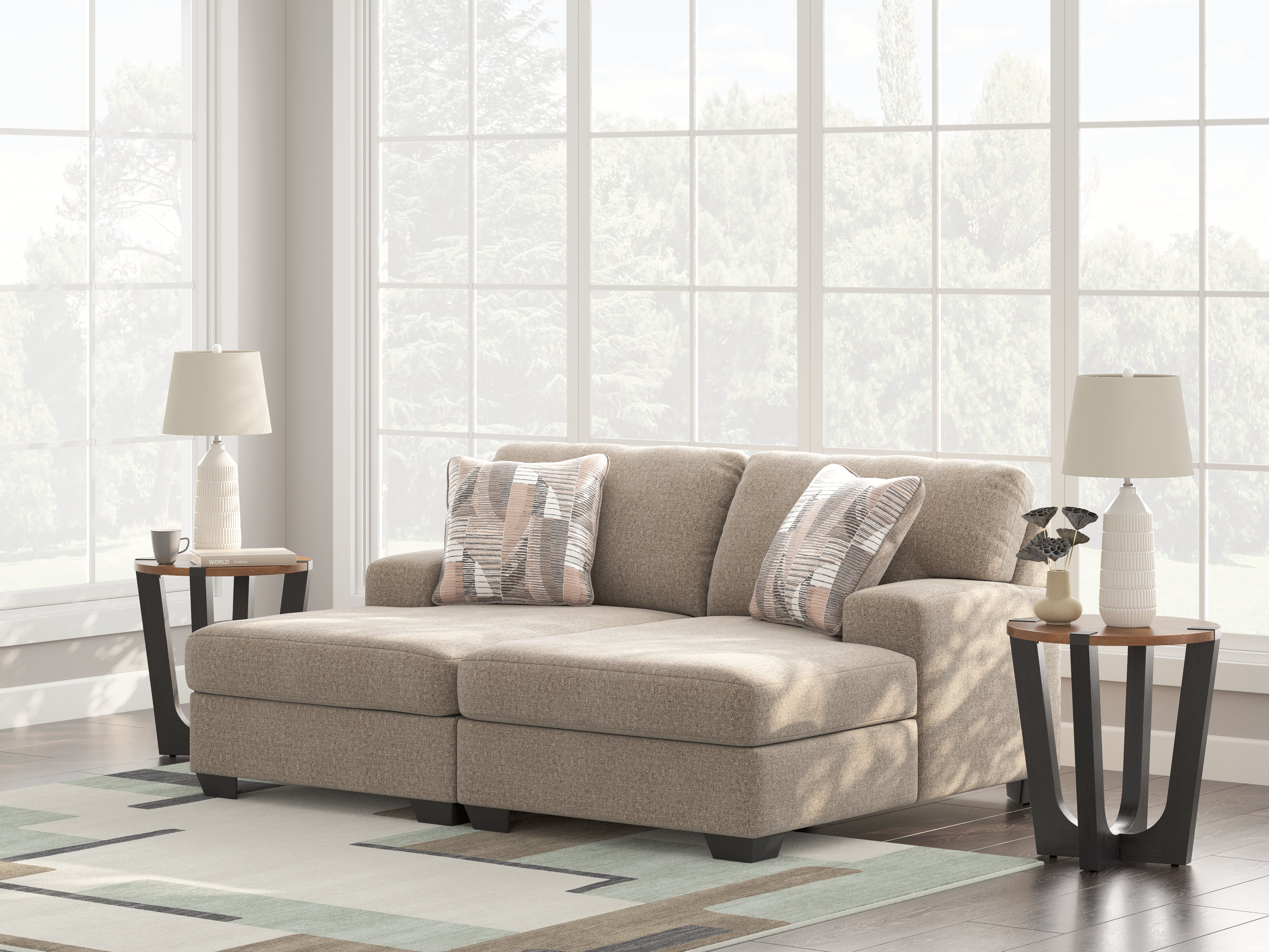 Sectionals for Less - Ashley Furniture - Newellen Sectional - RAF 2-Piece Super Chaise / Hemp - 48404S4