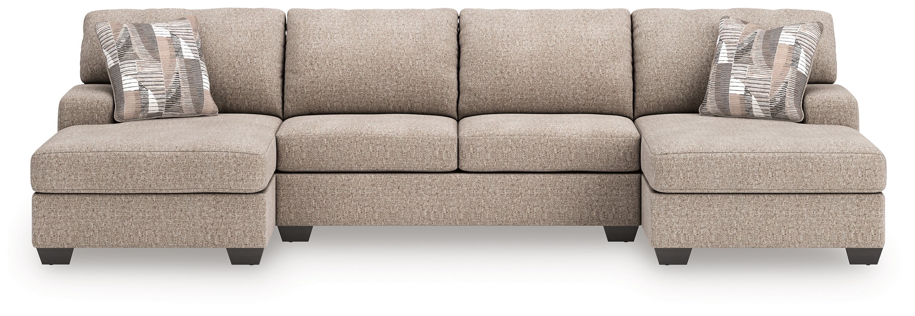 Sectionals for Less - Ashley Furniture - Newellen Sectional - RAF 3-Piece Sectional with Double Chaise / Hemp - 48404S3