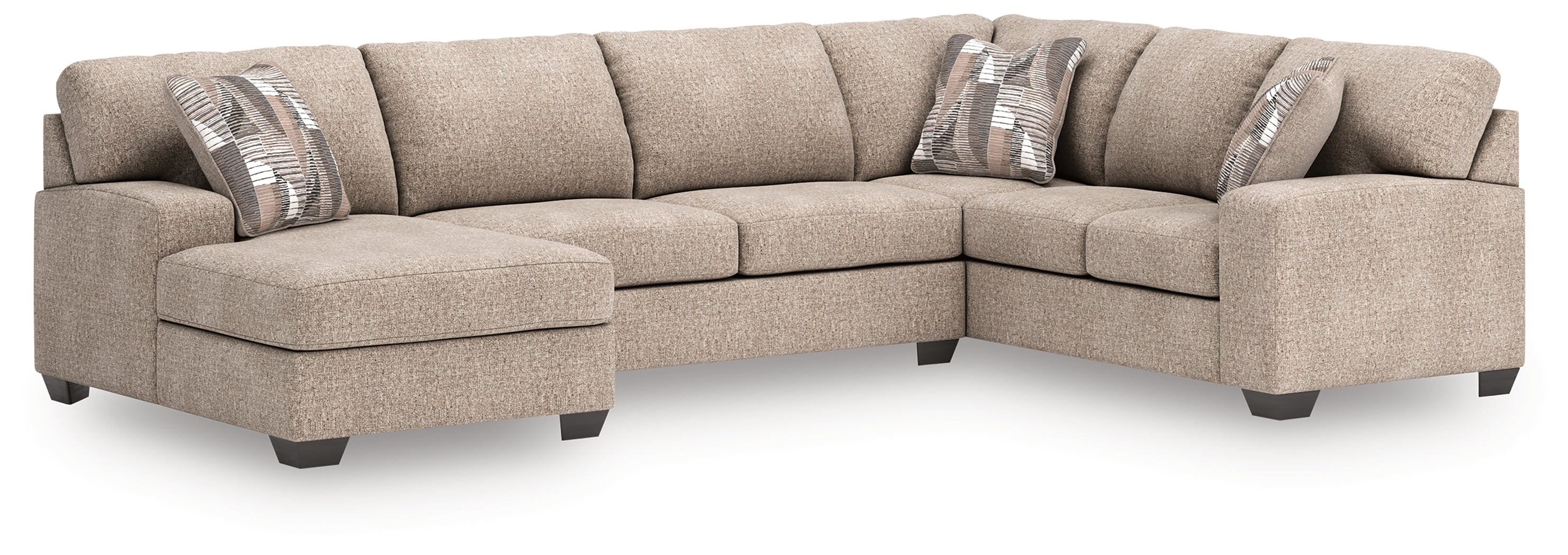 Sectionals for Less - Ashley Furniture - Newellen Sectional - RAF 3-Piece Sectional with Chaise / Hemp - 48404S1