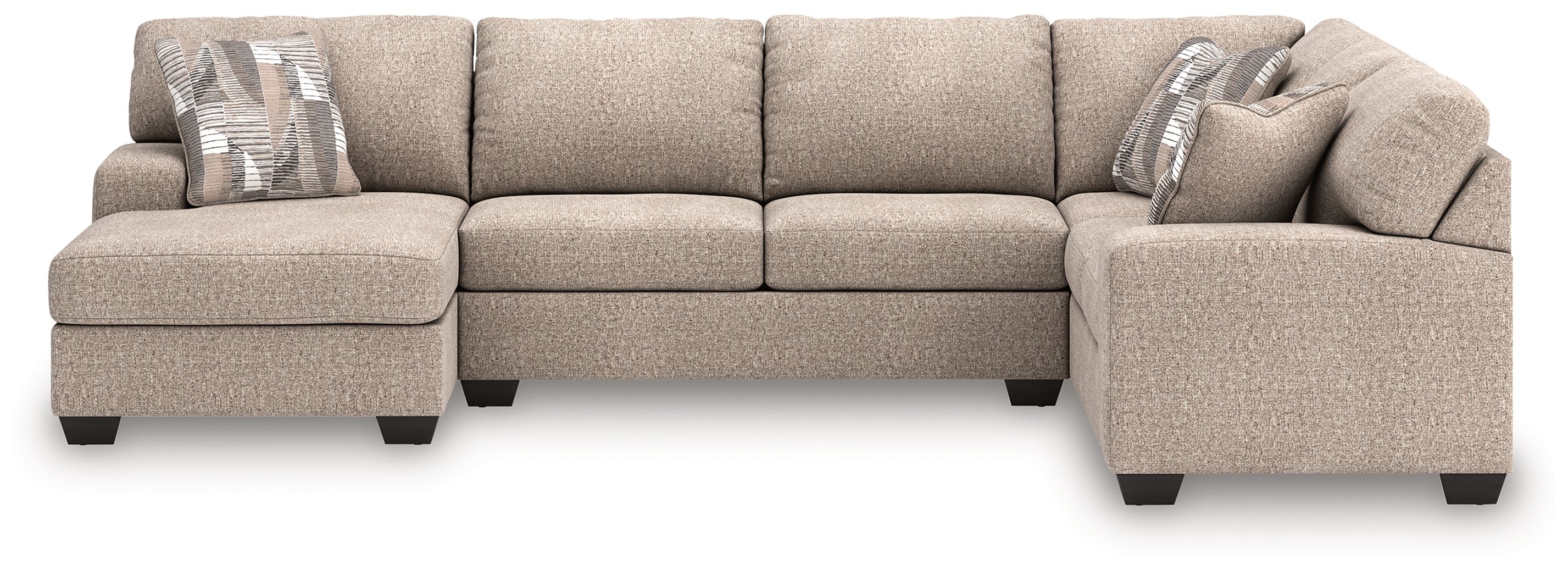 Sectionals for Less - Ashley Furniture - Newellen Sectional - RAF 3-Piece Sleeper Sectional with Chaise / Hemp - 48404S5