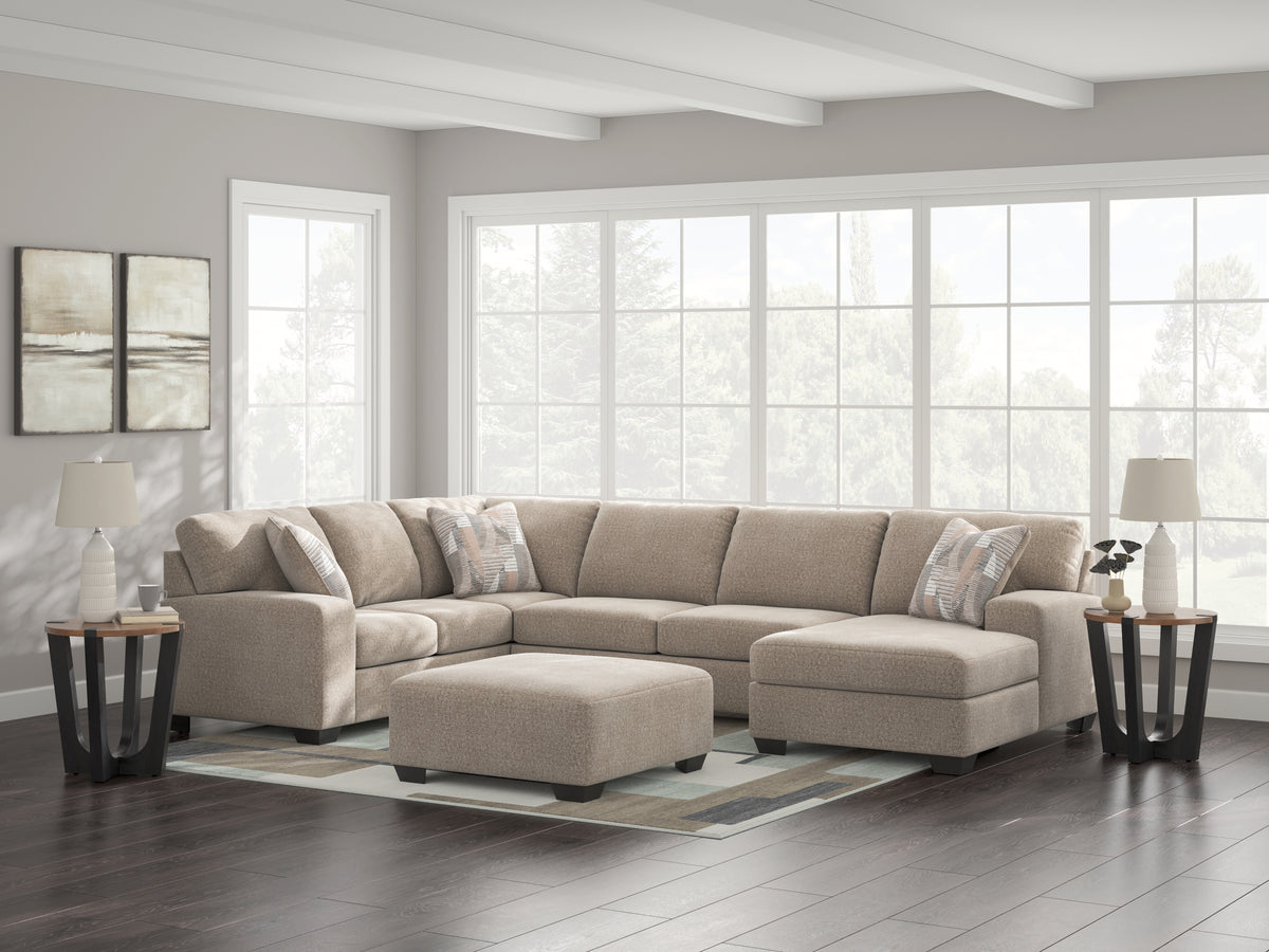 Sectionals for Less - Ashley Furniture - Newellen Sectional - RAF 3-Piece Sleeper Sectional with Double Chaise / Greystone - 48405S7